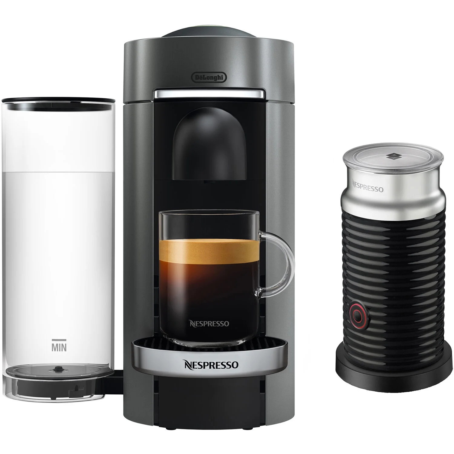 Nespresso Vertuo Plus Deluxe Coffee & Espresso Machine by De'Longhi with Aerocinno, Titan