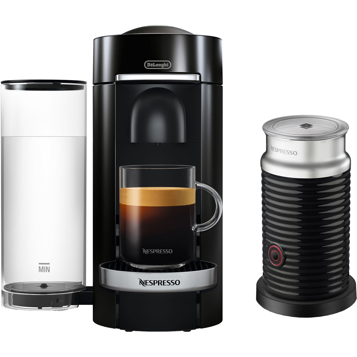 Nespresso VertuoPlus Deluxe Coffee and Espresso Maker by De'Longhi with Aeroccino, Black