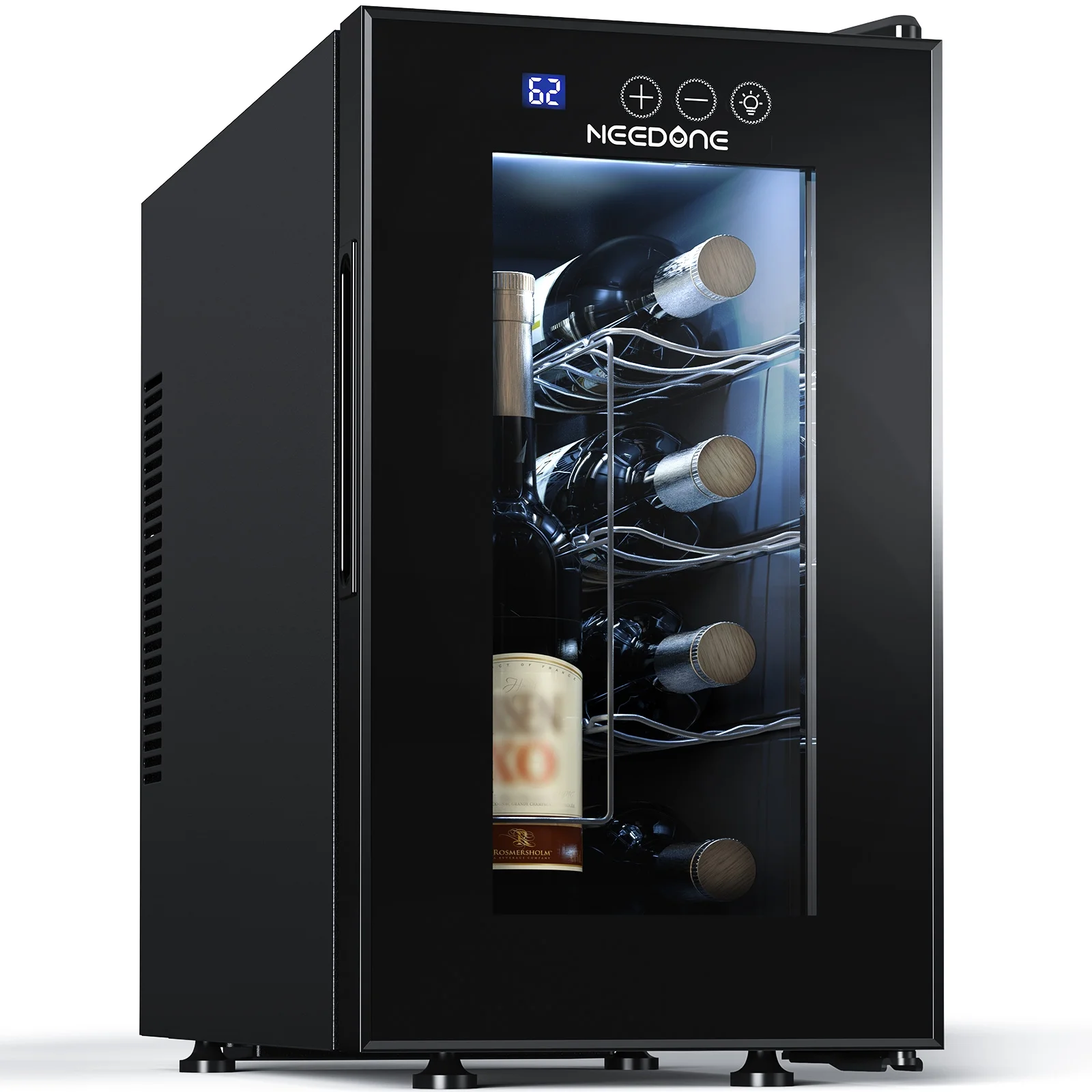 NEEDONE 8 Bottle Wine Cooler Refrigerator, Thermoelectric Wine Fridge Cellar ,Rapid Cooling,Touch Control, Ultra-Quiet & Energy Efficient,For Red White and Sparkling Wine ,Gifts for Women Men
