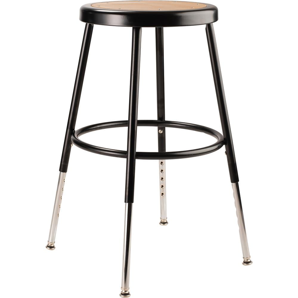 National Public Seating NPS® 19"-27" Height Adjustable Heavy Duty Steel Stool, Black