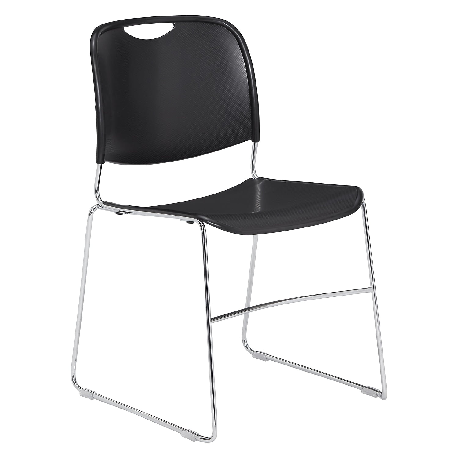 NPS® 8500 Series Ultra-Compact Plastic Stack Chair With Metal Rod Frame, Black