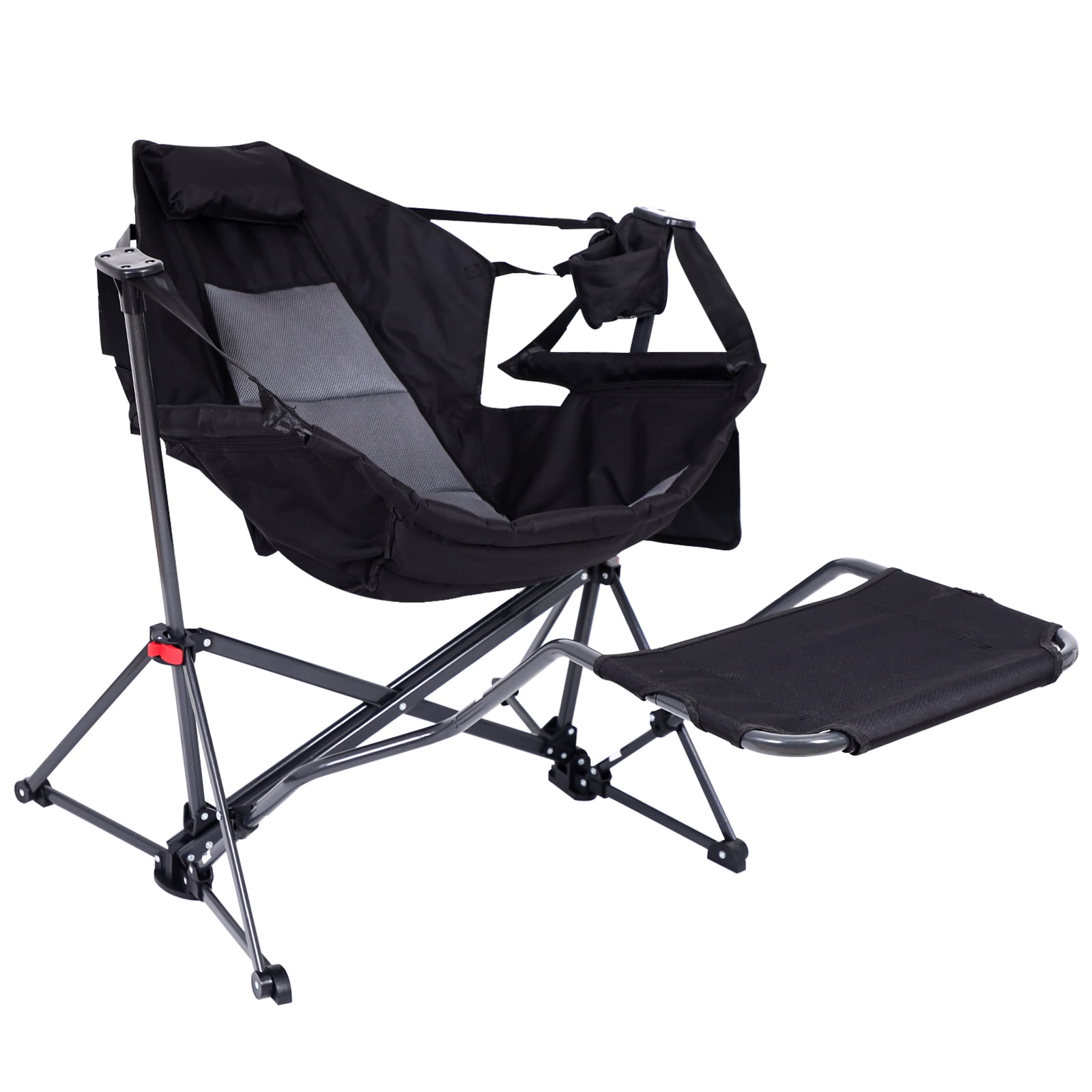 Nice C Hammock Camping Chair with Footrest, Steel, Black