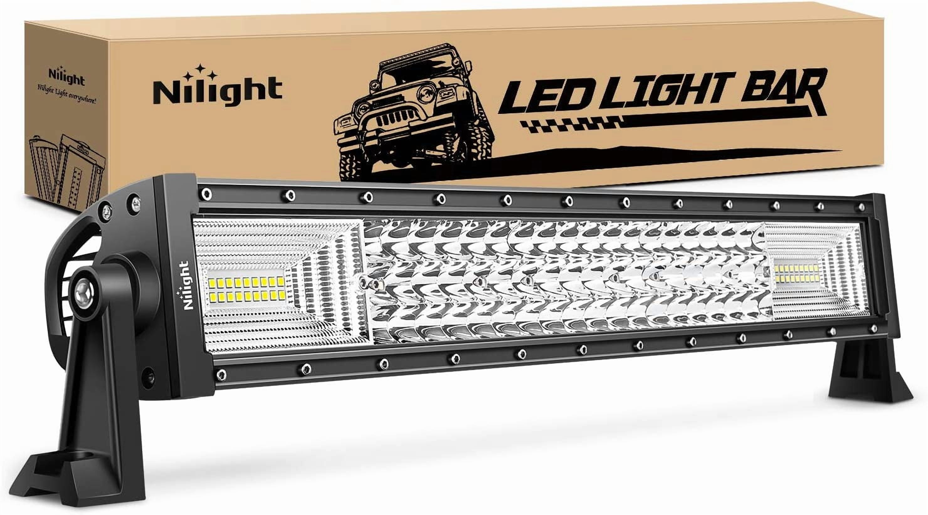 Nilight LED Light Bar 22" 270W Flood Spot Combo Triple Row Driving Lamp Roof Bumper Off Road LED Work Lights Pods for Van Camper Wagon Car Pickup Golf Cart ATV UTV SUV Truck Boat