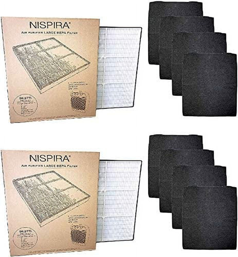 Nispira Compatible Whirlpool 8171434K Large Air Purifier HEPA and 4 Carbon Pre Filter Set For Whispure Models AP350, AP450, AP45030HO & AP510, 2 Sets