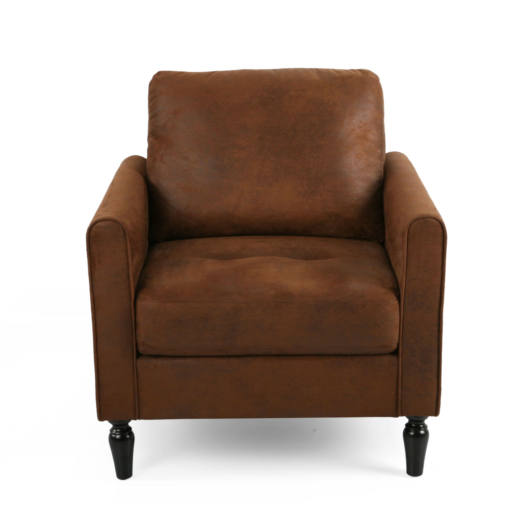 Noble House Cacey Contemporary Solid Club Chair, Brown and Black