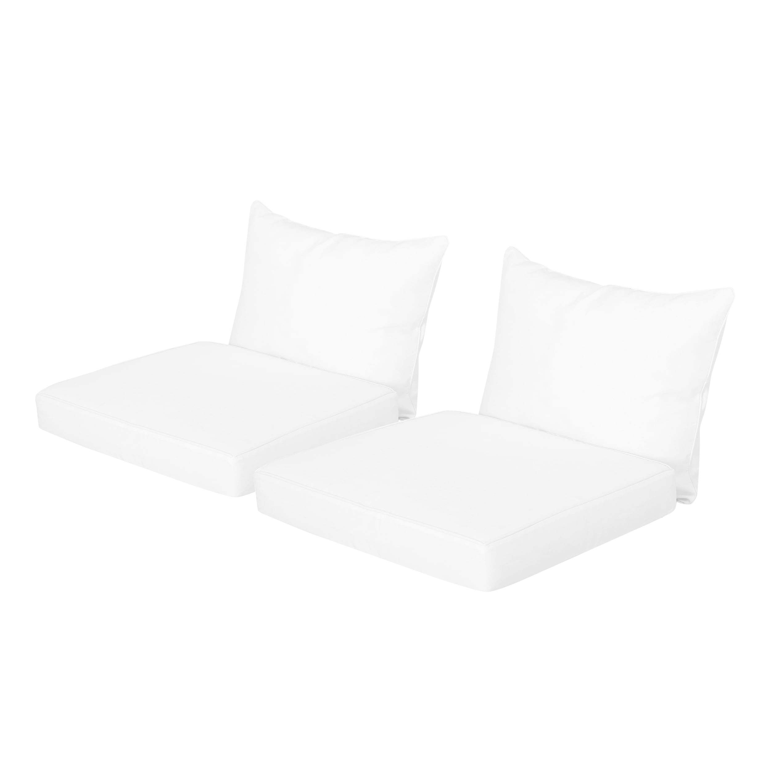 Noble House 23.50"x 27.00" White Rectangle Chair Outdoor Seating Cushions (2 Pack)