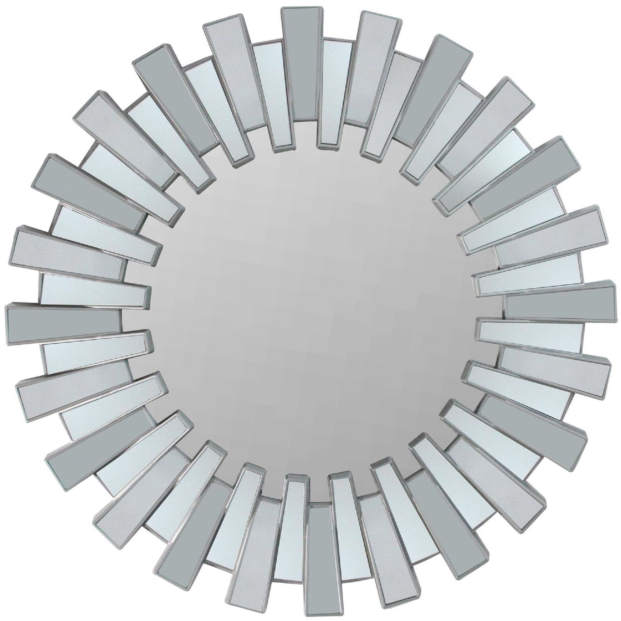 Northlight Aztec Sunburst Round Wall Mirror - 25.5" - Silver