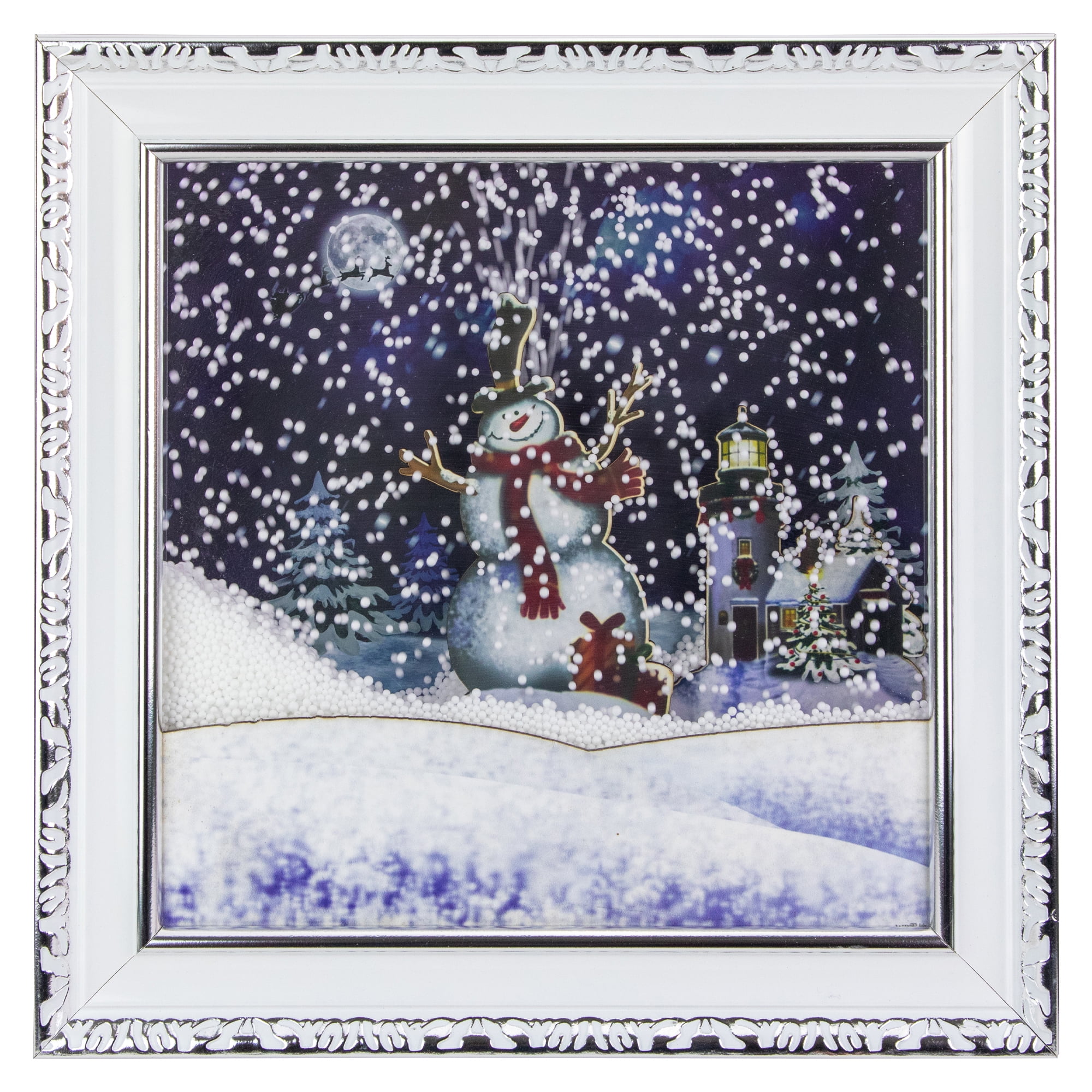 Northlight LED Lighted Musical Snowing Snowman Wall Plaque - 15"