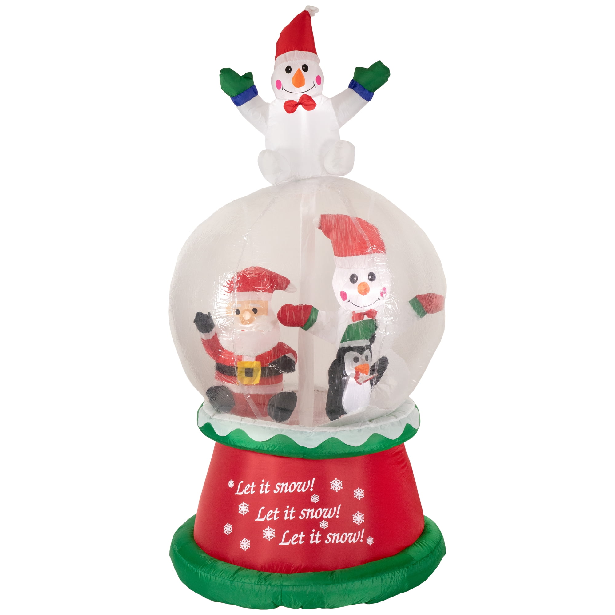 Northlight Lighted Inflatable Santa and Friends Snow Globe Outdoor Christmas Decoration - 6.75'