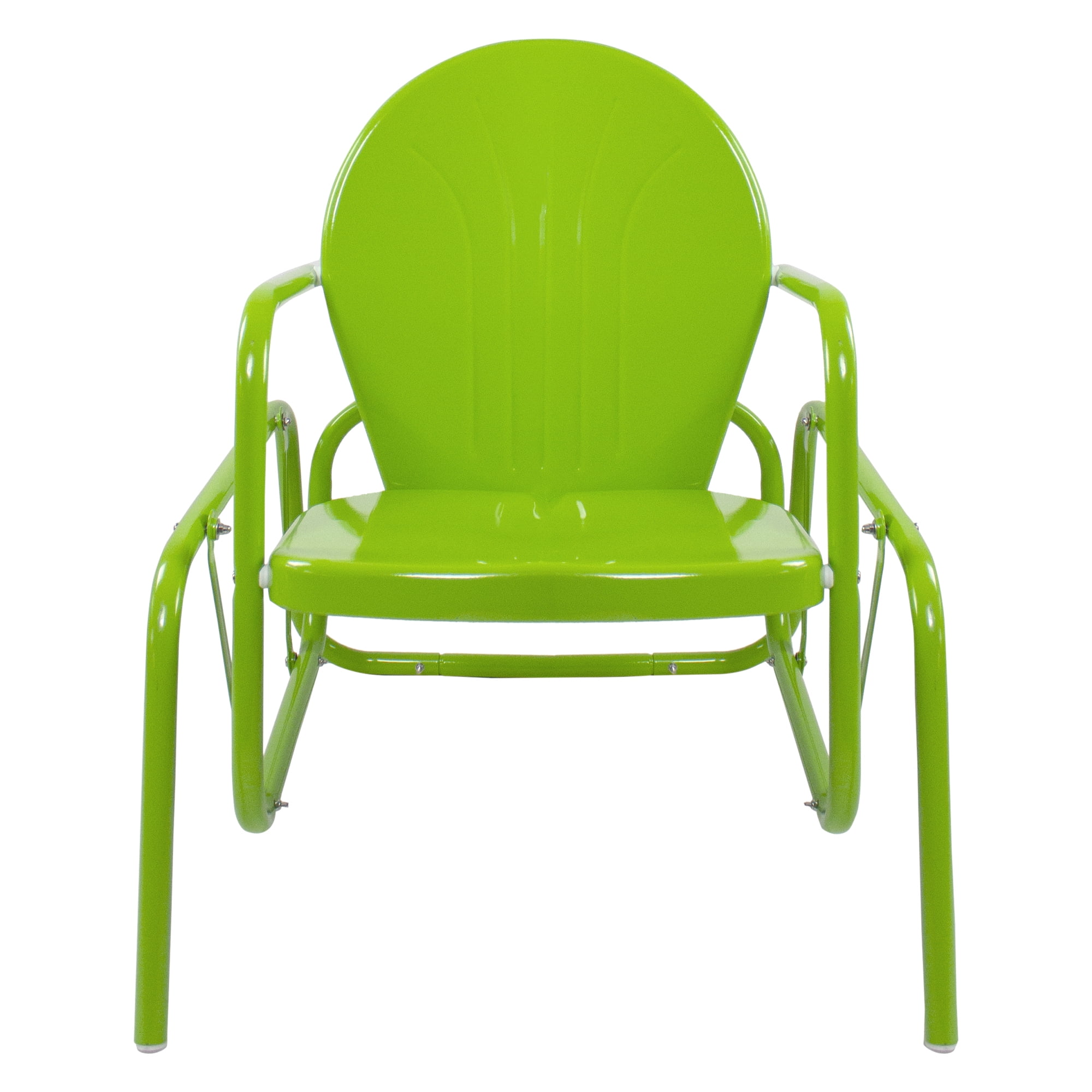 Northlight Outdoor Retro Metal Tulip Glider Patio Chair, Lime Green