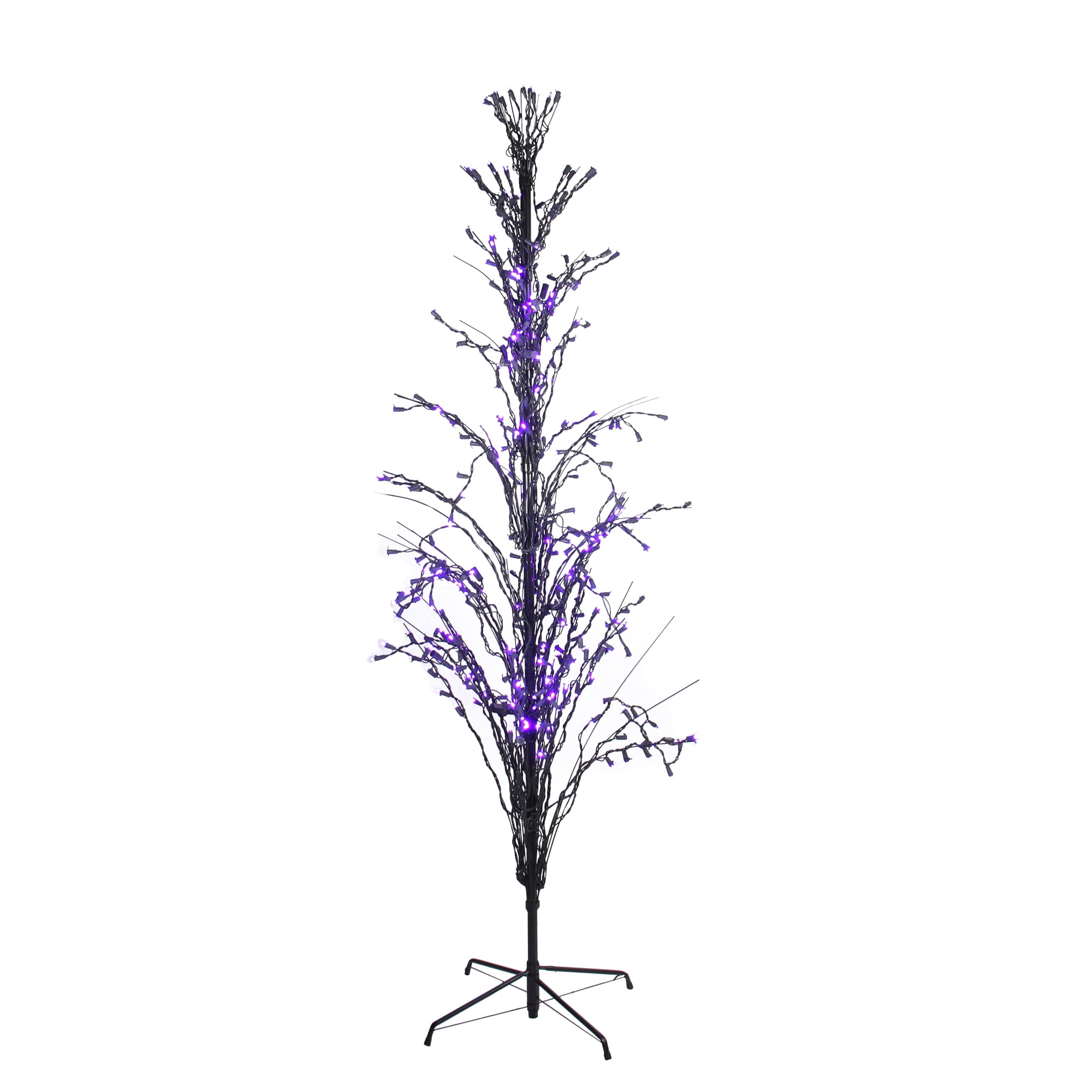 Northlight Pre-Lit Cascade Outdoor Halloween Twig Tree - 6' - Purple Lights