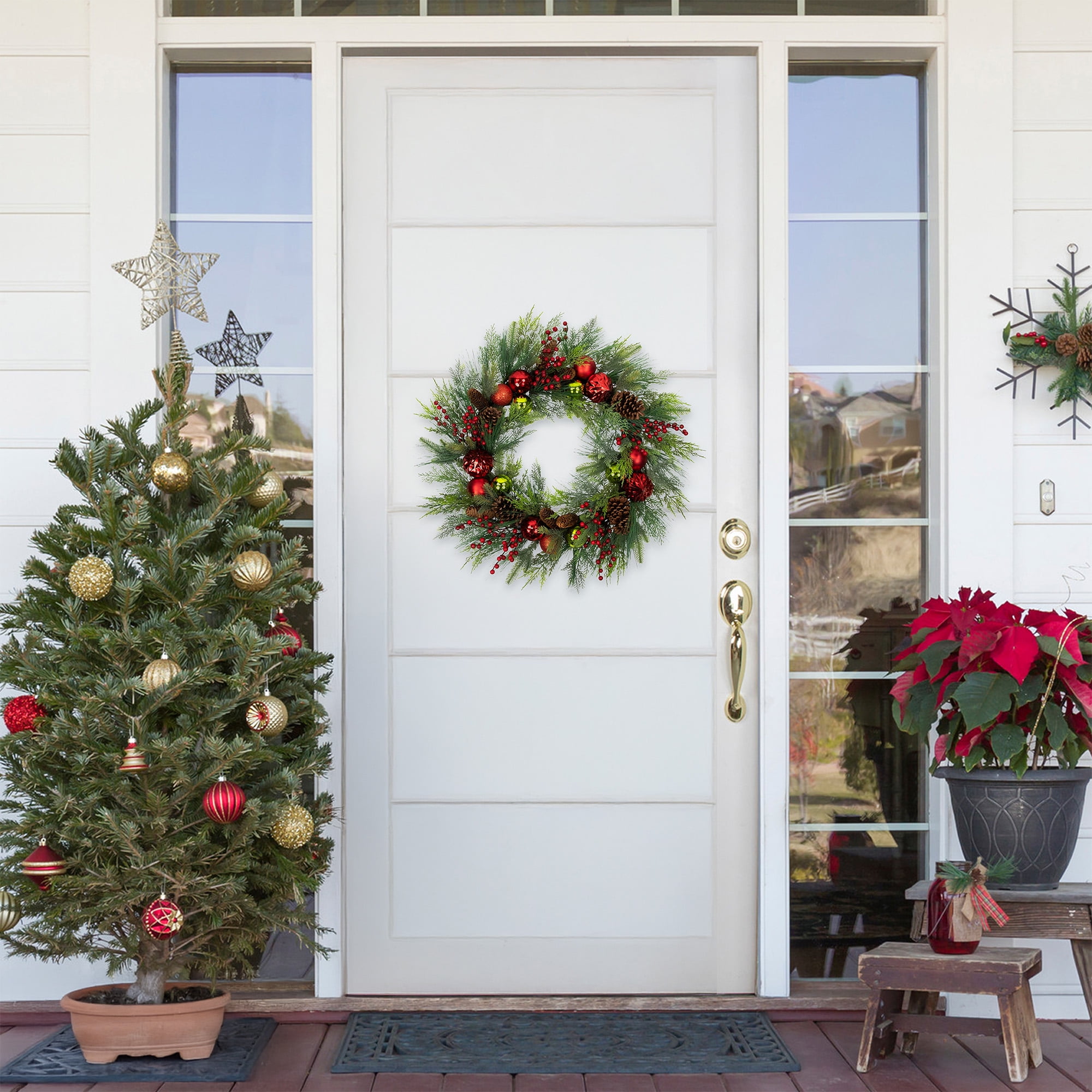 Northlight Real Touch™ Berries, Pinecones and Ornaments Artificial Christmas Wreath - 36" - Unlit