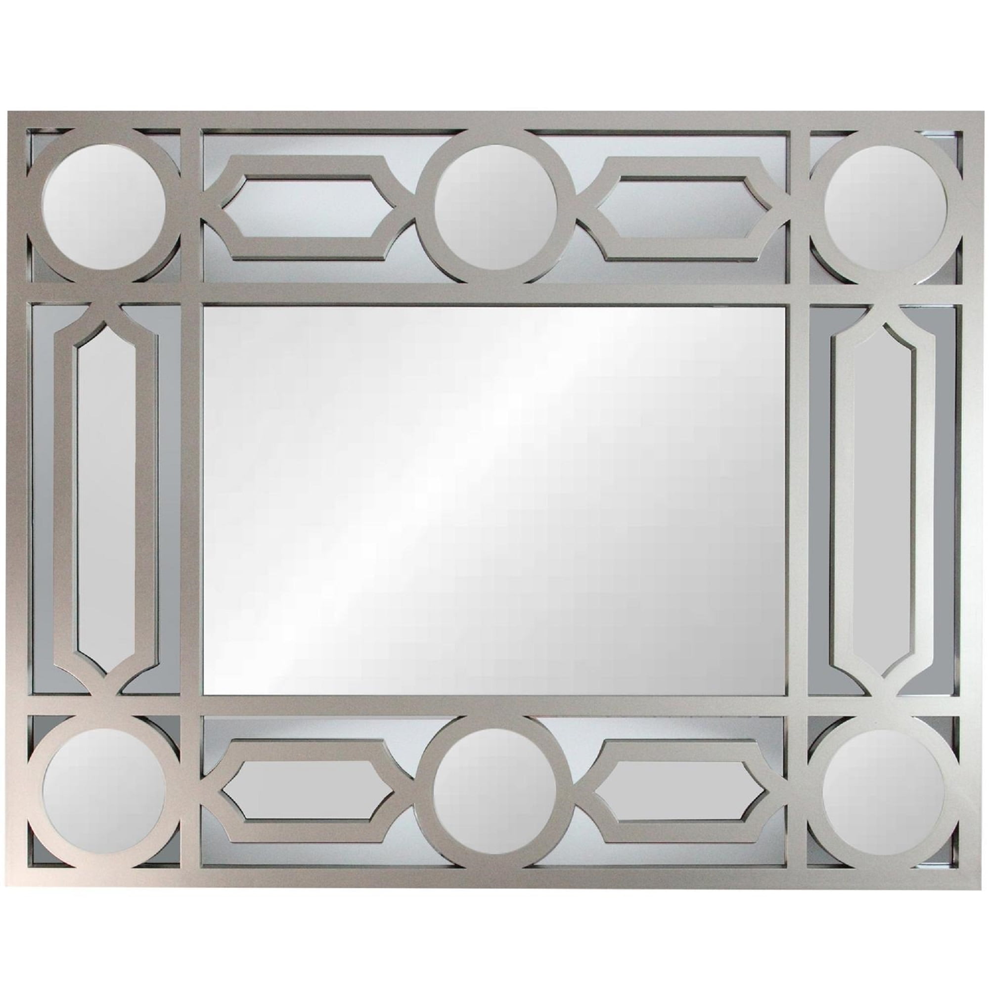 Northlight 29.5" Gray Framed Geometric Design Rectangular Wall Mirror