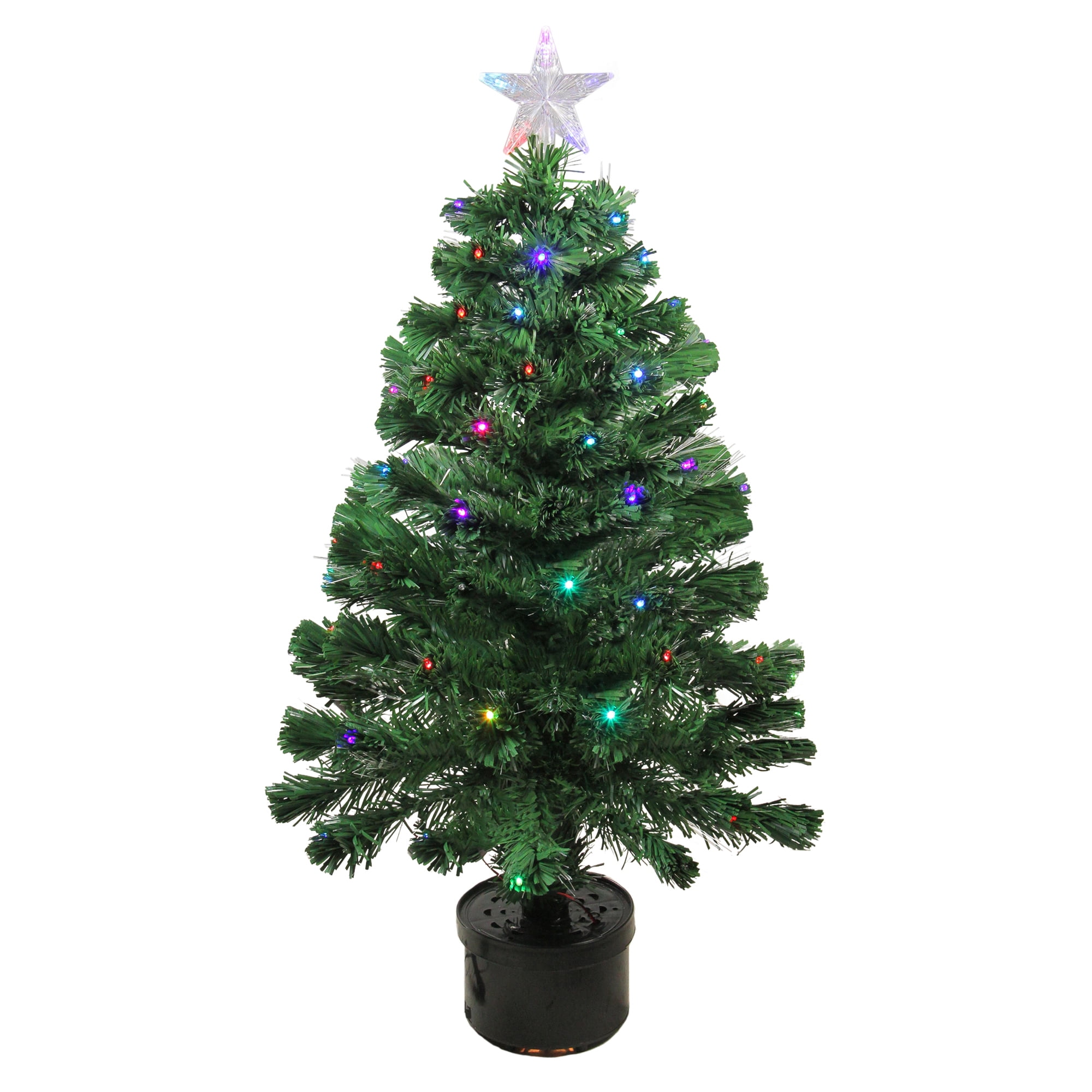 Northlight Pre-Lit Medium Fiber Optic Artificial Christmas Tree - 3' - Multicolor LED lights