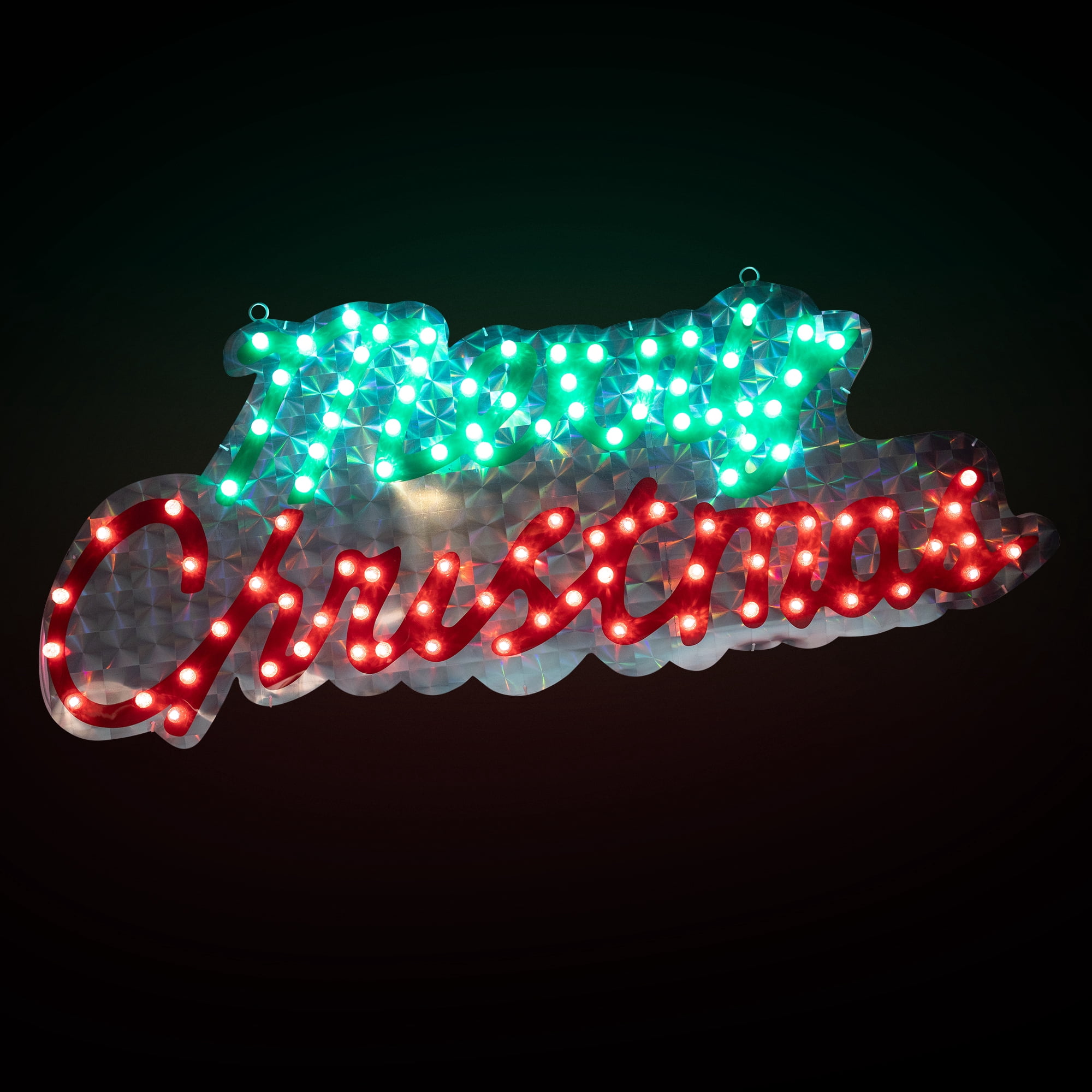 Northlight 42" LED Lighted Holographic Merry Christmas Outdoor Sign Decoration