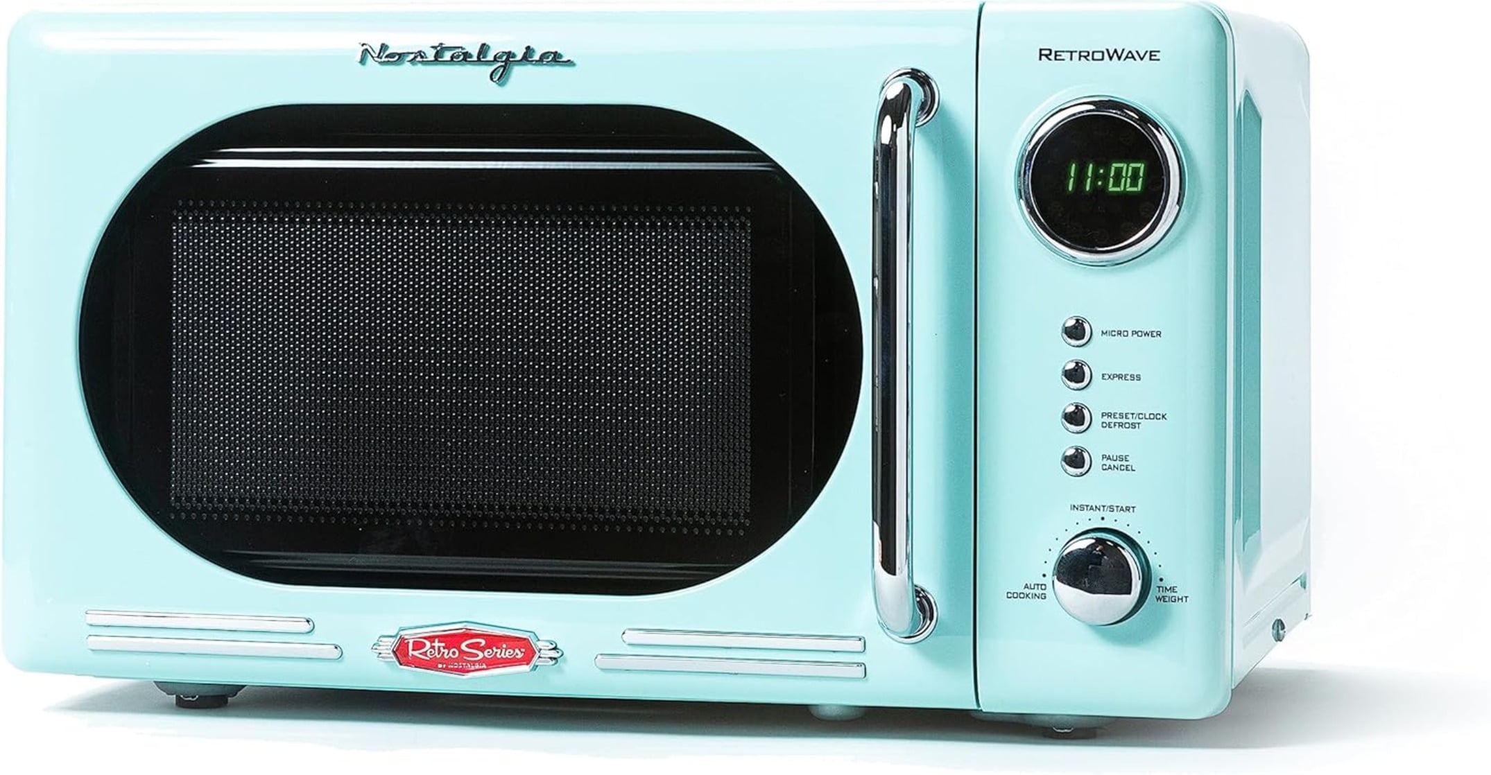 Nostalgia Retro 0.7 Cu. ft. 700-Watt Countertop Microwave Oven, Aqua