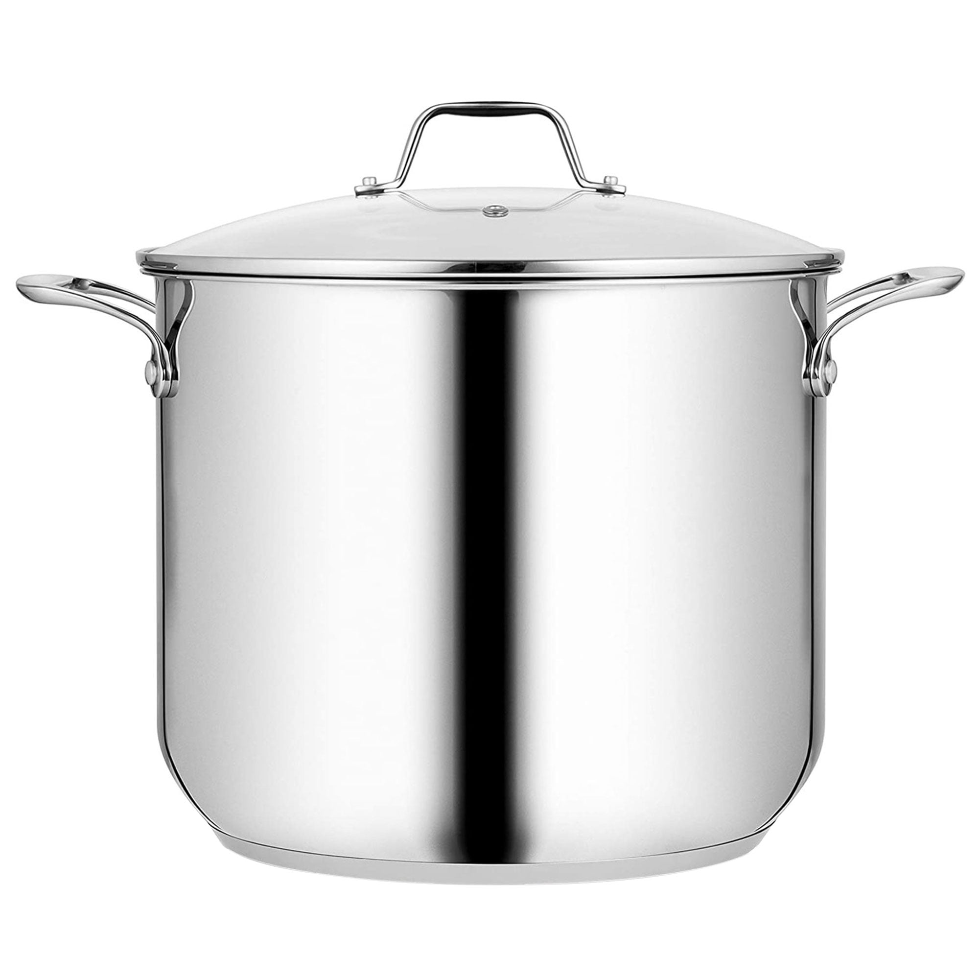 NutriChef Heavy Duty 19 Quart Stainless Steel Soup Stock Pot with Lid