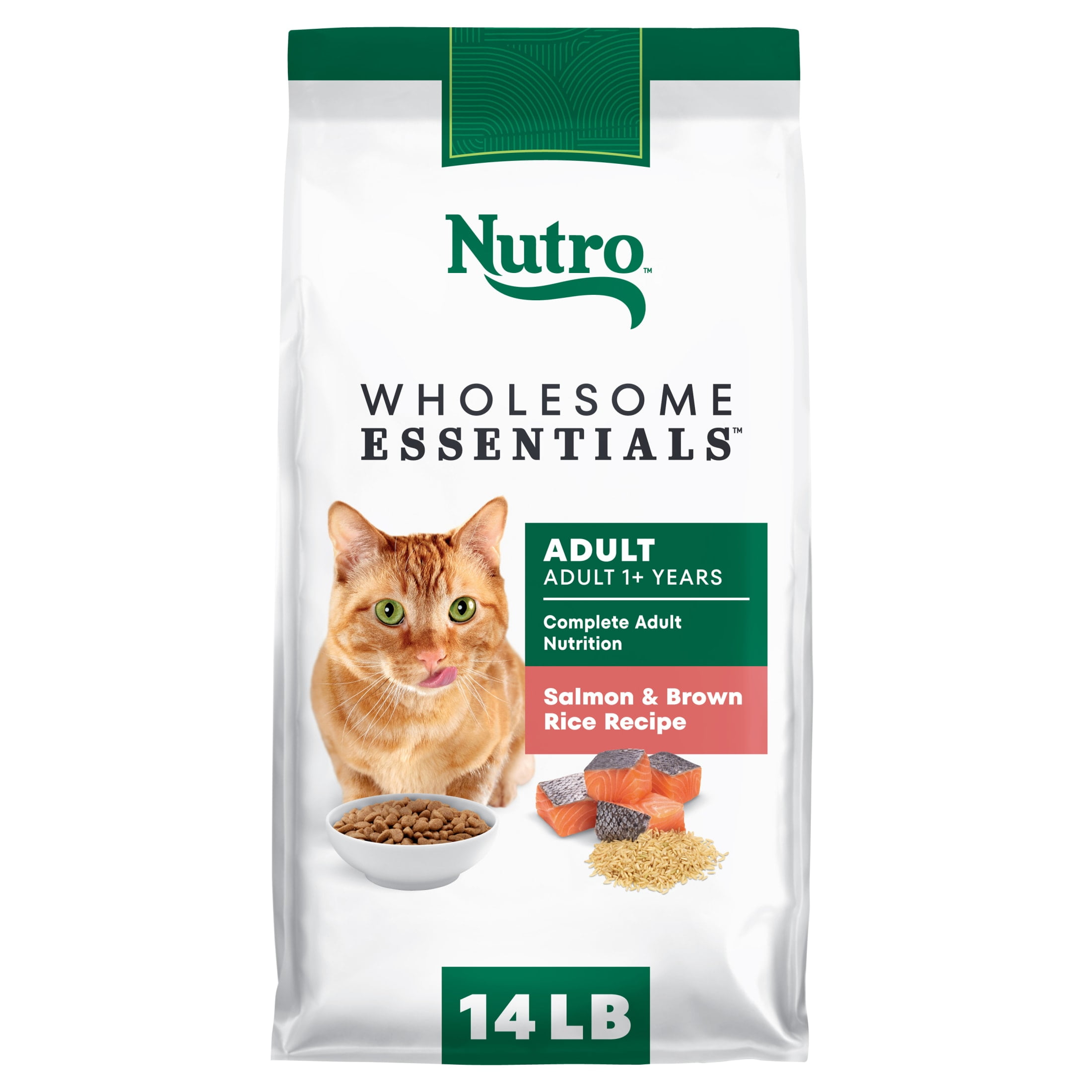 Nutro Wholesome Essentials Adult Dry Cat Food, Salmon & Brown Rice Recipe, 14 lbs.