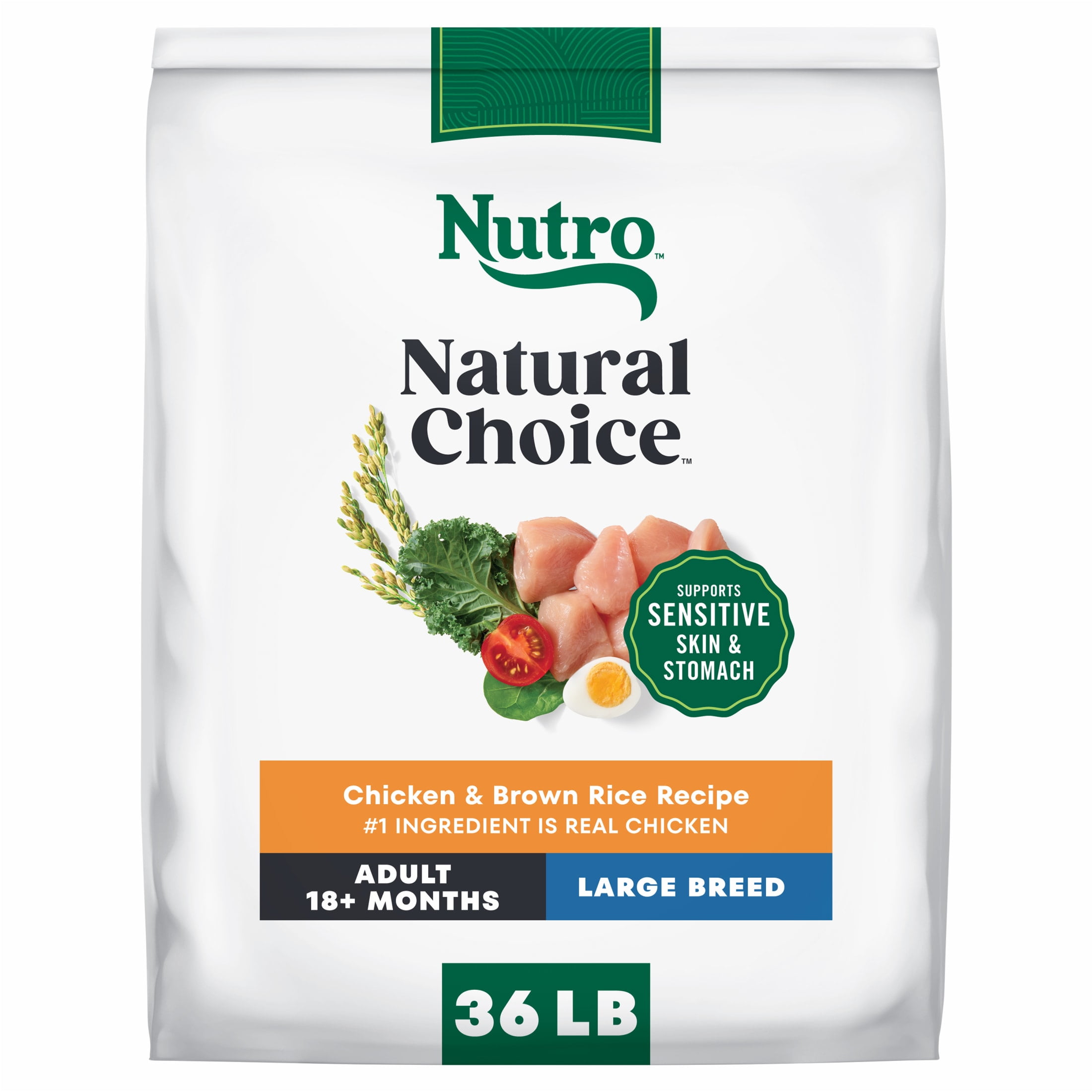 Nutro Natural Choice Adult Large Breed Dog Food Dry Recipe Chicken & Brown Rice, 36 Lb Bag