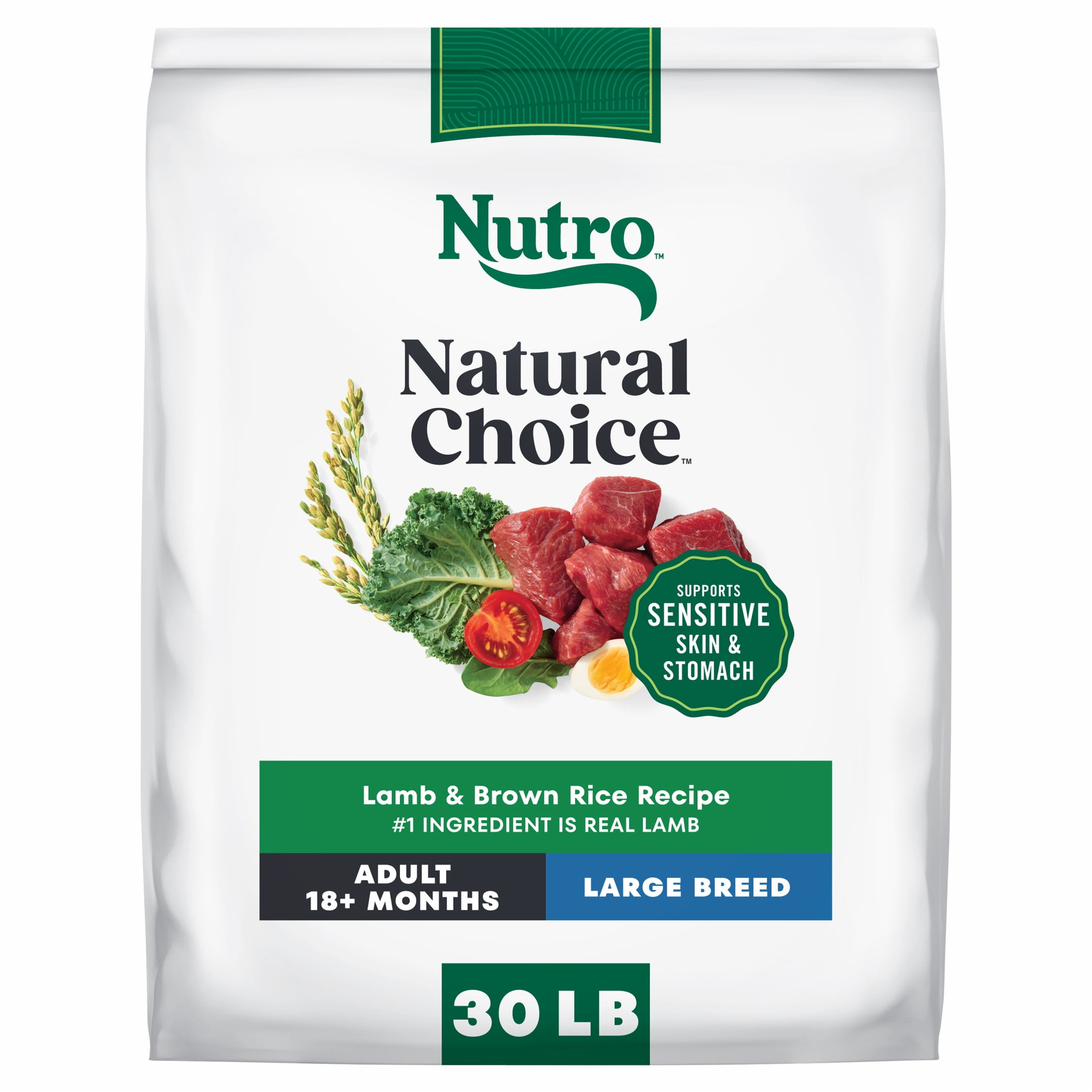 Nutro Natural Choice Adult Large Breed Dog Food Dry Recipe Lamb & Brown Rice, 30 Lb Bag