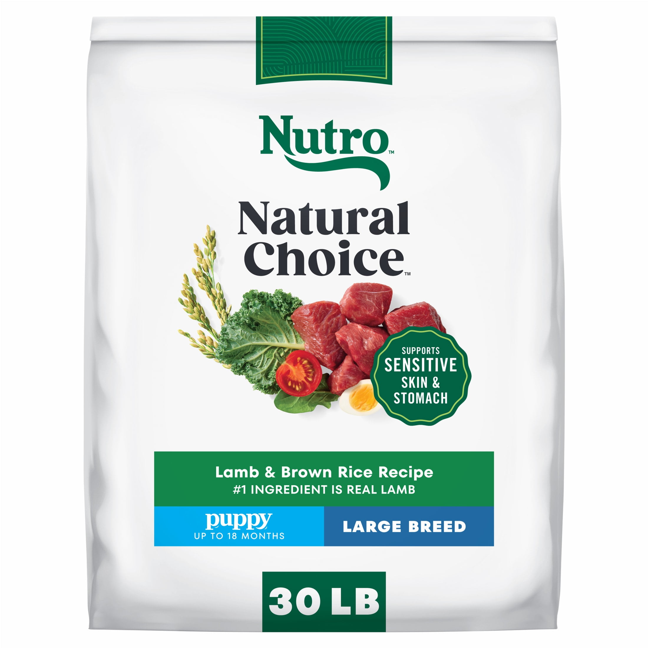 Nutro Natural Choice Large Breed Puppy Food Dry Recipe Lamb & Brown Rice, 30 Lb Bag
