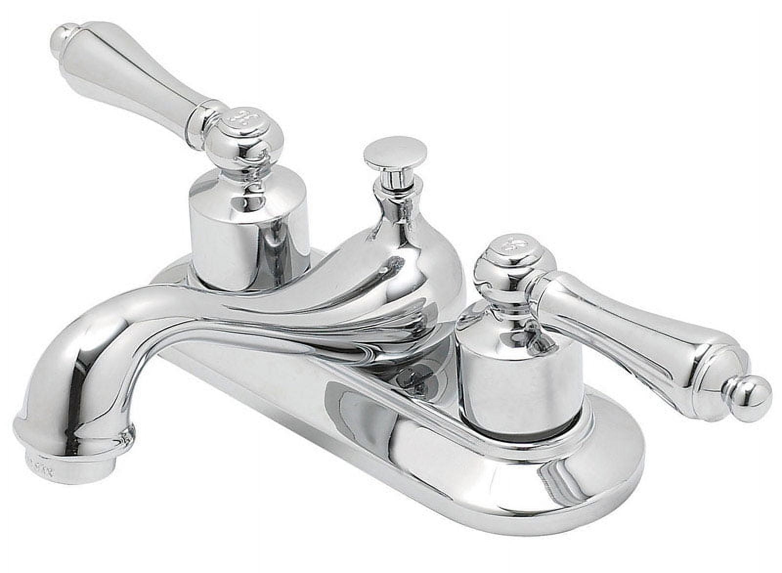 OakBrook Essentials Two Handle Lavatory Pop-Up Faucet, Polished Chrome