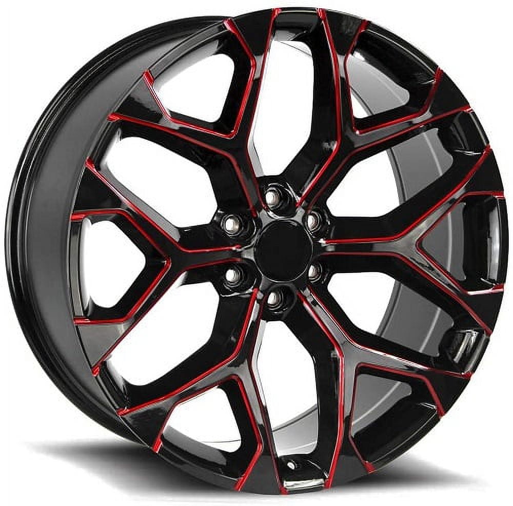 Oe Creations Pr176 20X9 6X139.7 24Et 70.6Cb Gloss Black Red Milled Wheel