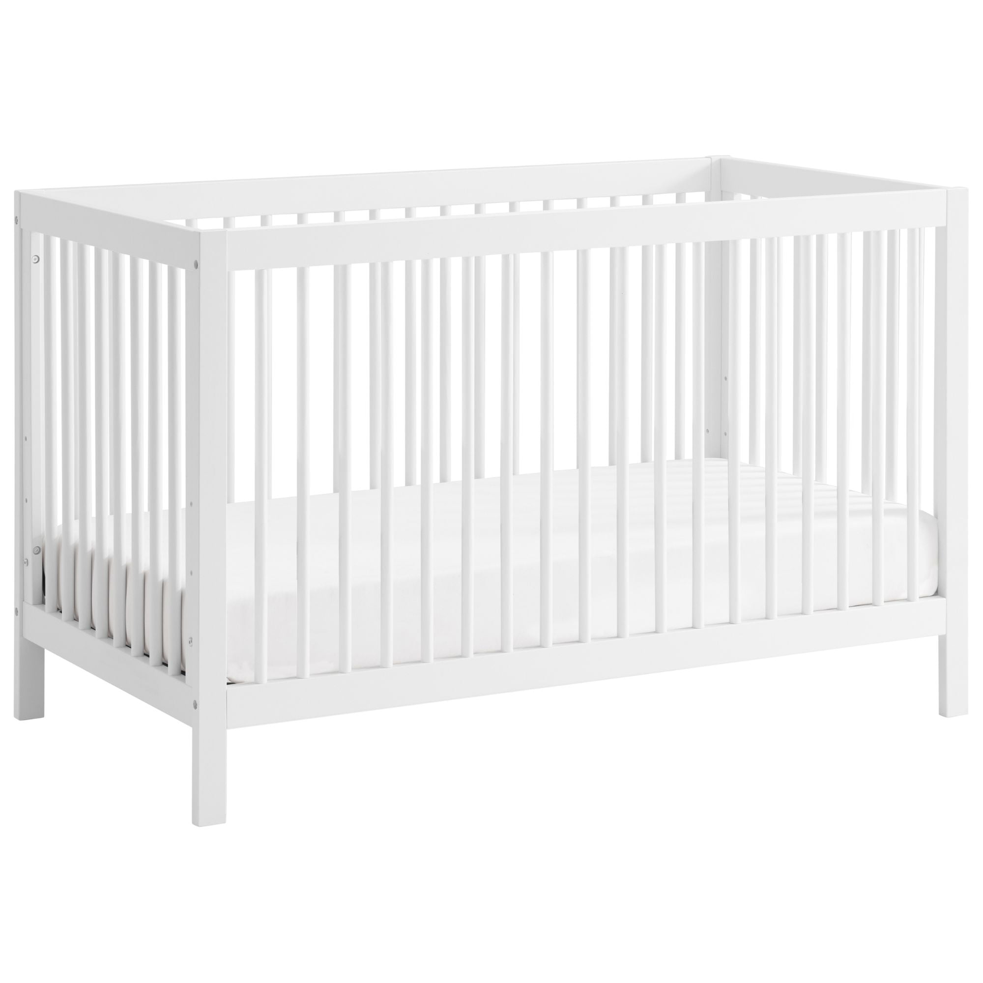 Oxford Baby Essential Island Full Size 4-in-1 Convertible Crib with Round Spindles, White