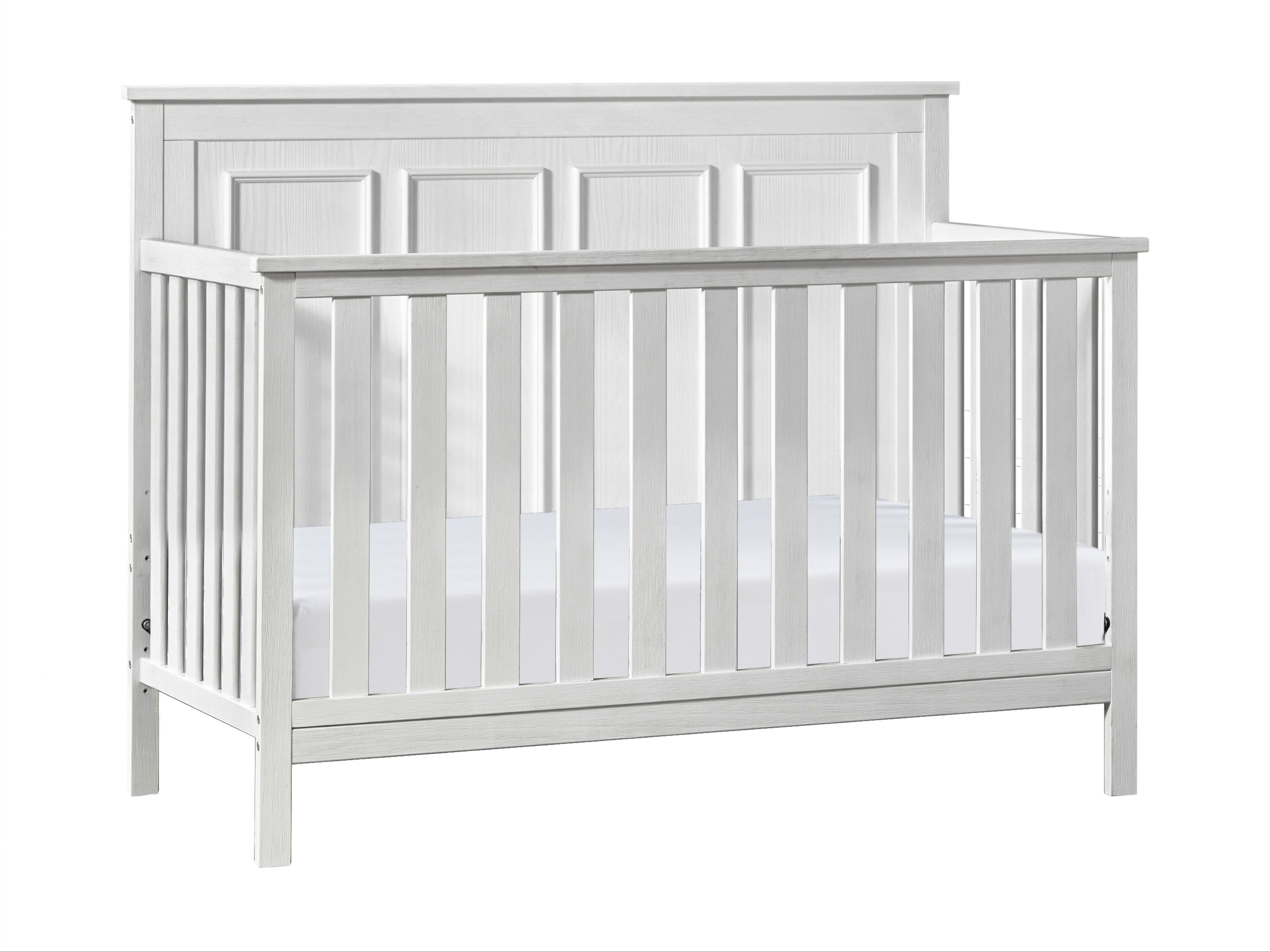 Oxford Baby Farmington 4-in-1 Convertible Crib, Rustic White, Wooden Crib