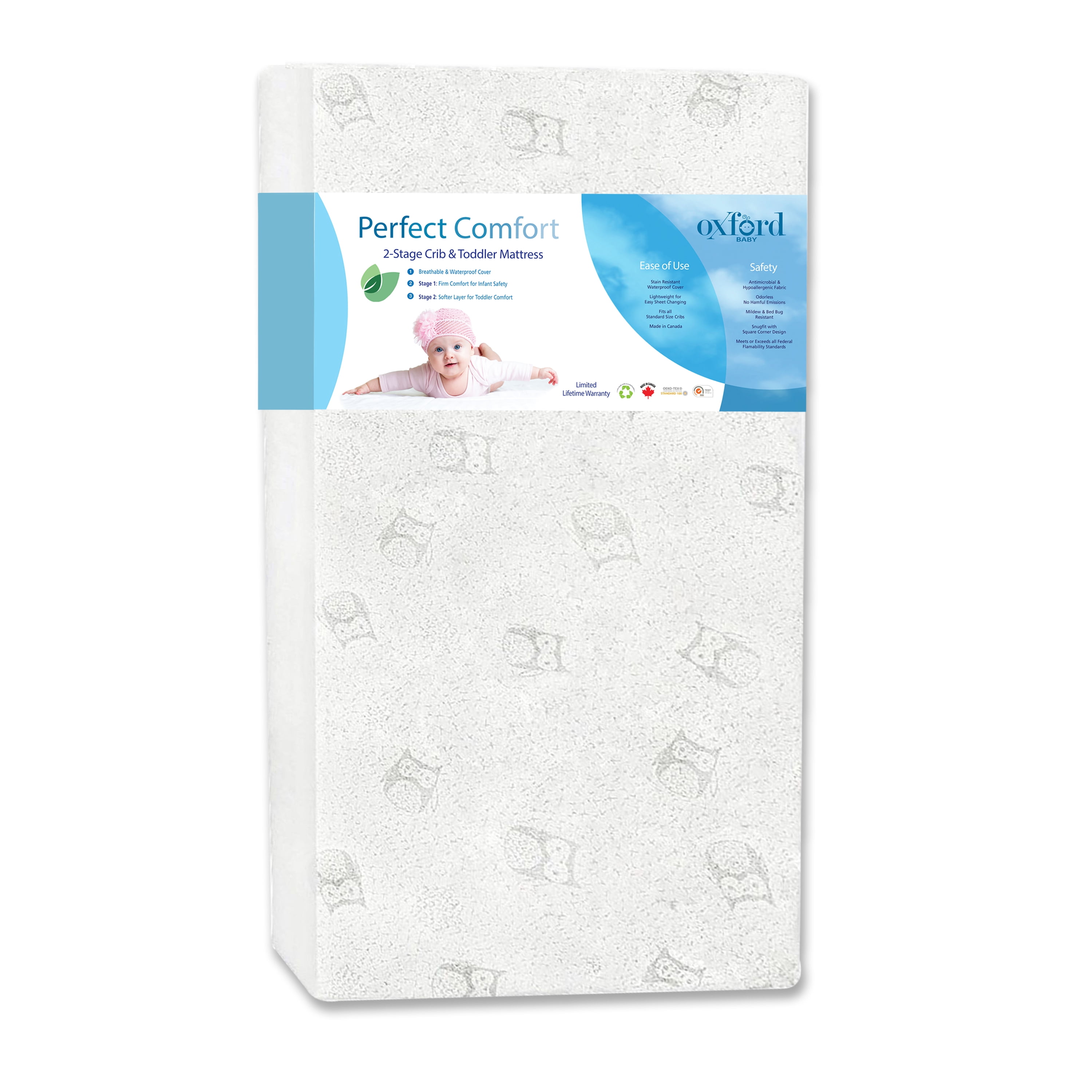 Oxford Baby Perfect Comfort 2-Stage Crib & Toddler Foam Mattress