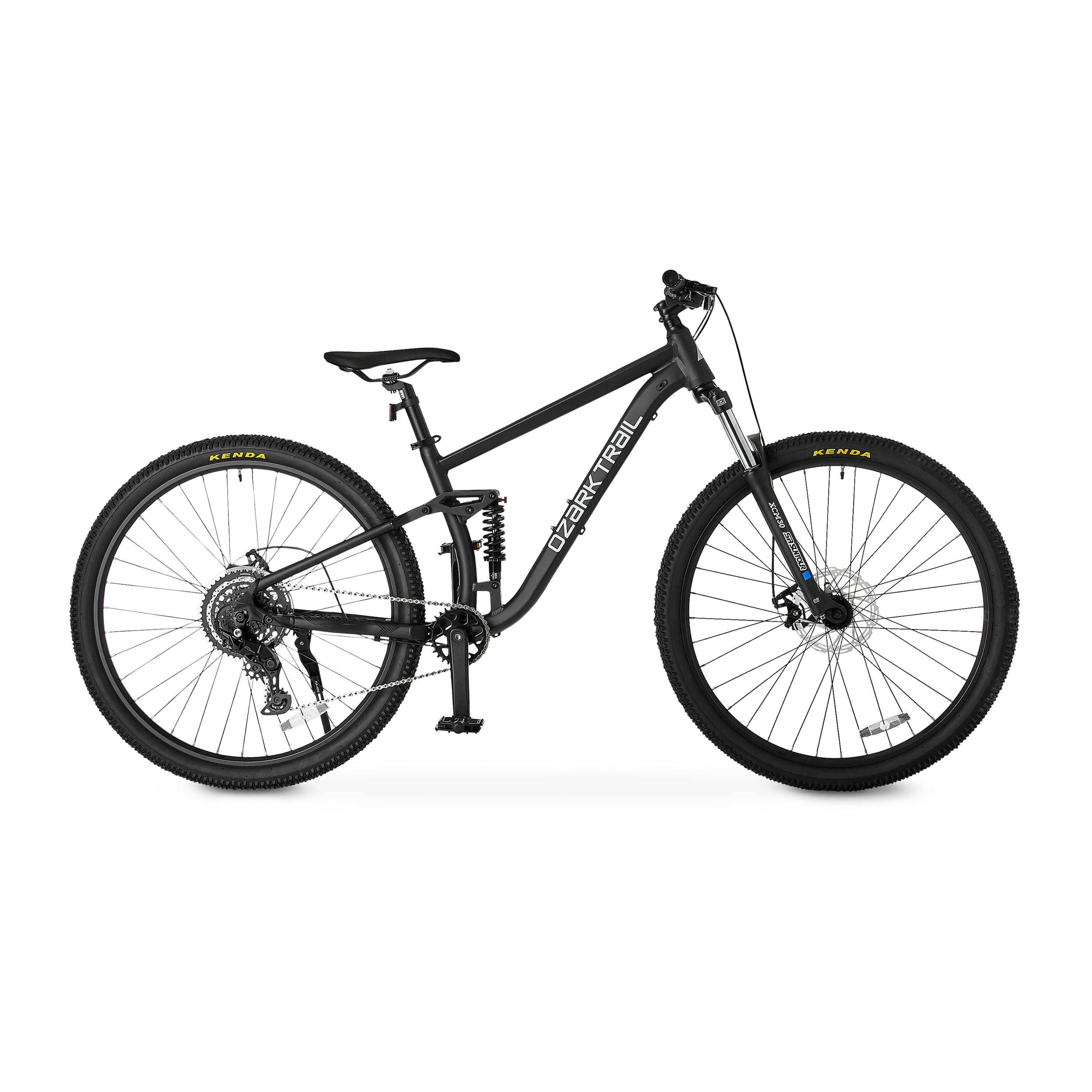 Ozark Trail FS.2 Slalom Full Suspension Mountain Bike, 29" Wheels, Large Frame, Fits Riders 5'10" - 6'2"+, Black, Adult