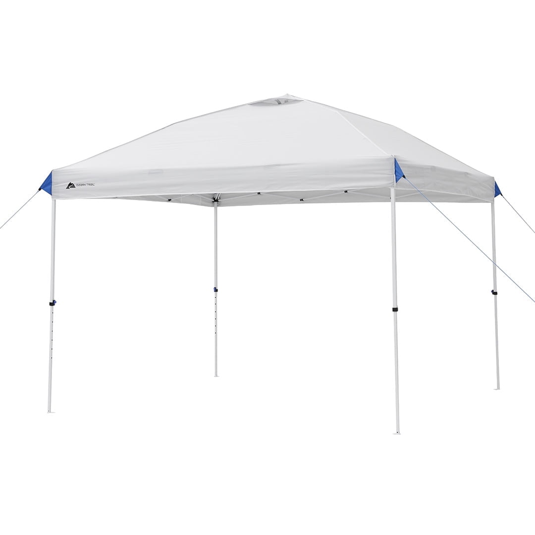 Ozark Trail 10x10 Instant Pop Up Canopy Tent with Simple Push Setup – Straight Leg Pop-Up Tent for Tailgating, Camping & Events, White