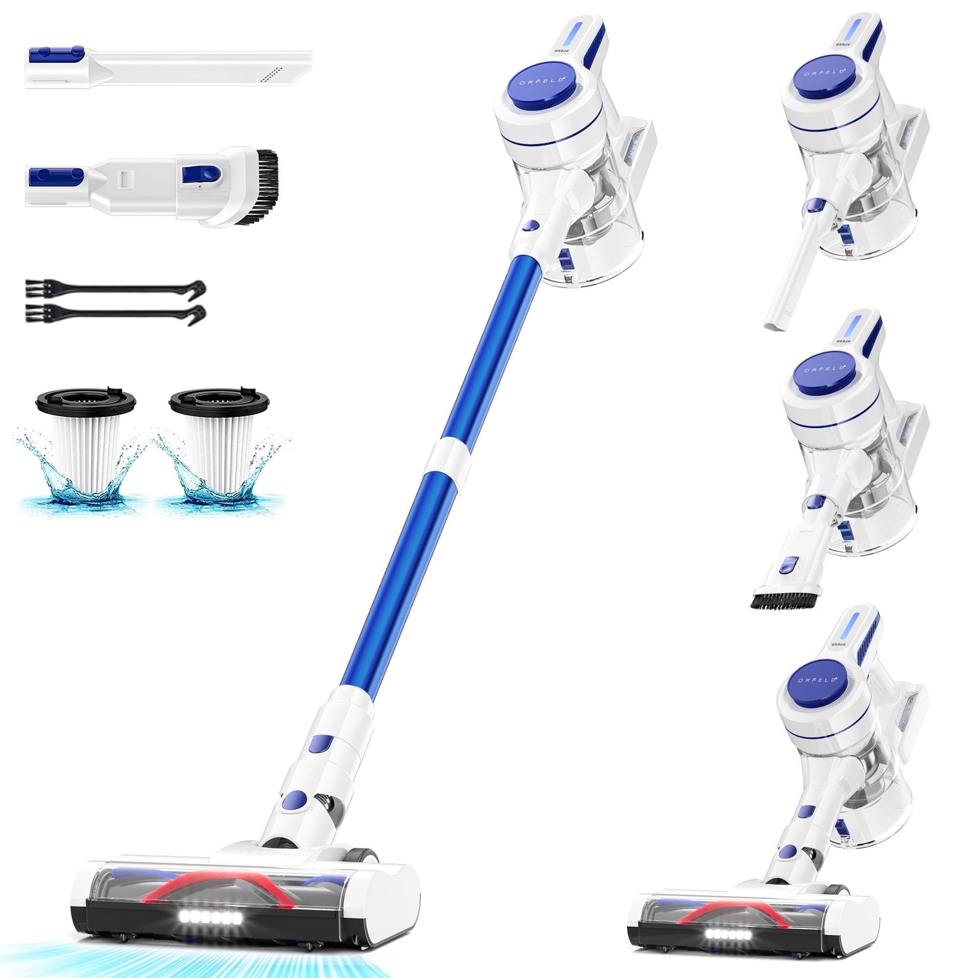 ORFELD Cordless Vacuum Cleaner, 40KPa 50mins Stick Vacuum Lightweight for Hardwood Carpet Pet, V19