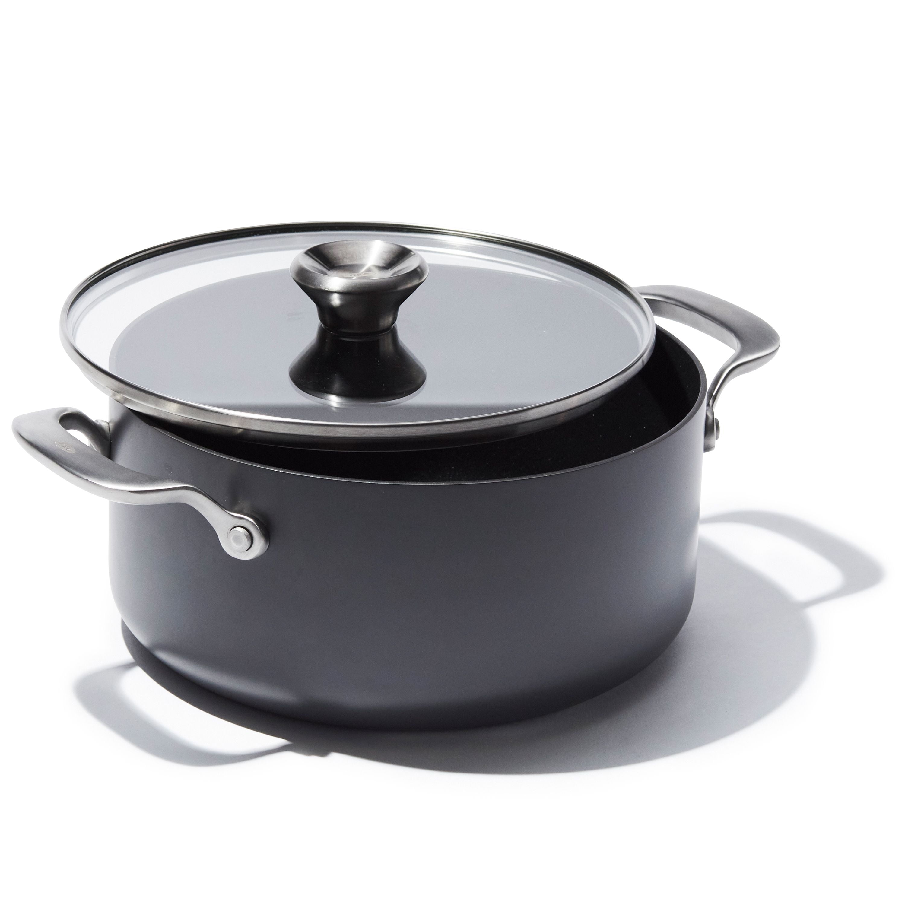 OXO Ceramic Professional 5-Quart Stock Pot with Lid - Diamond-Infused Non-Stick, Induction-Ready, and Dishwasher Safe
