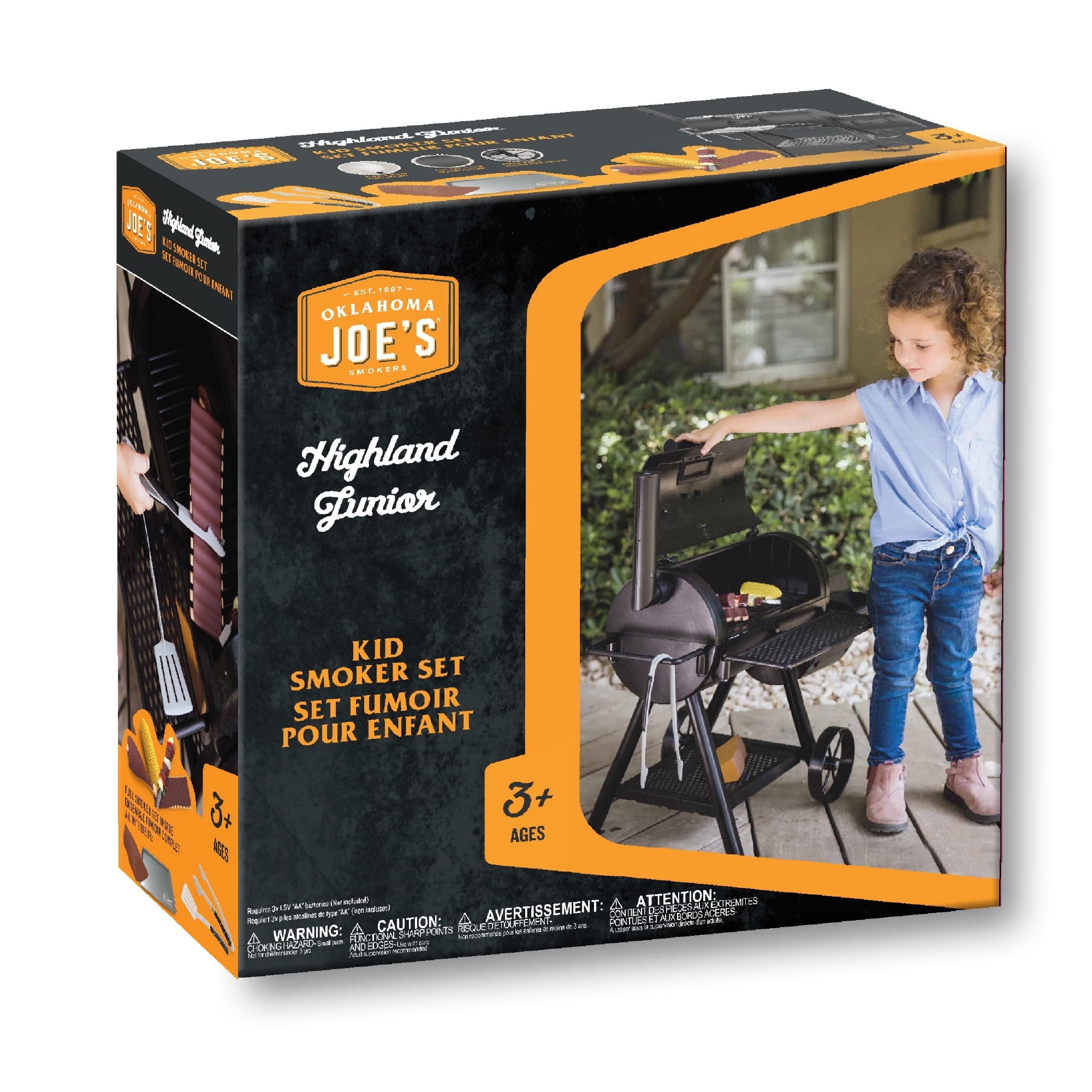 Oklahoma Joe Toy Smoker Set For Kids Ages 3+ Aaa Battery-Powered Black
