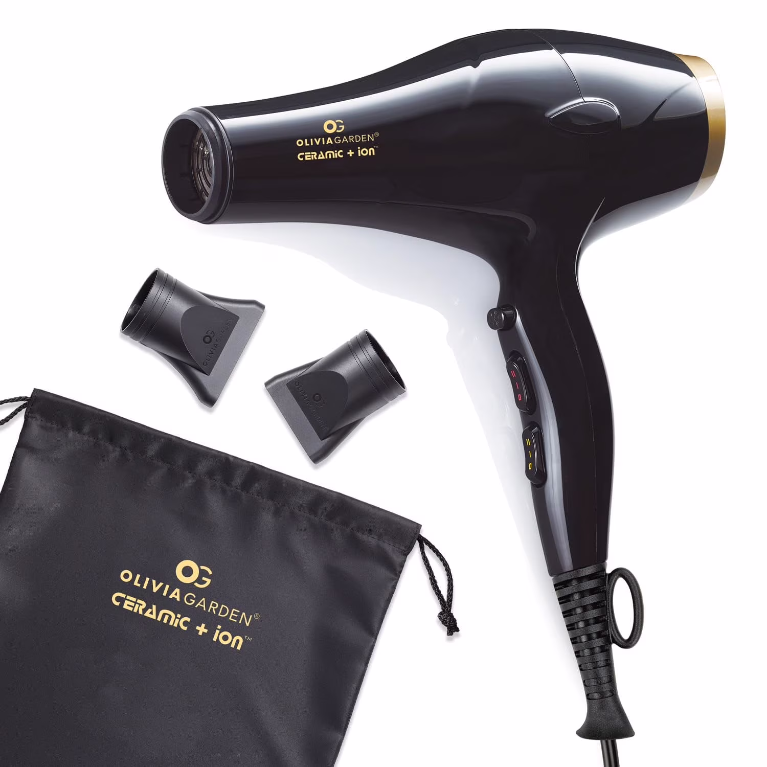 Olivia Garden Ceramic + Ion Professional Hair Dryer CIDR1 | Lightweight Fast-Drying Hair Dryer with Ionic Technology