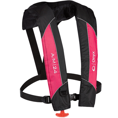 Onyx Outdoors 132000-105-004-14 A/M-24 Auto/Manual Life Jacket, Pink