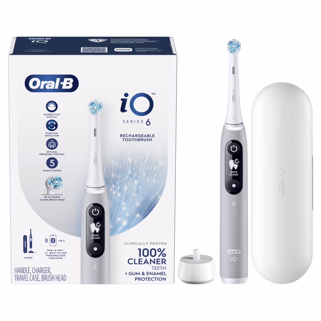 Oral-B iO Series 6 Electric Toothbrush with (1) Brush Head, Gray Opal