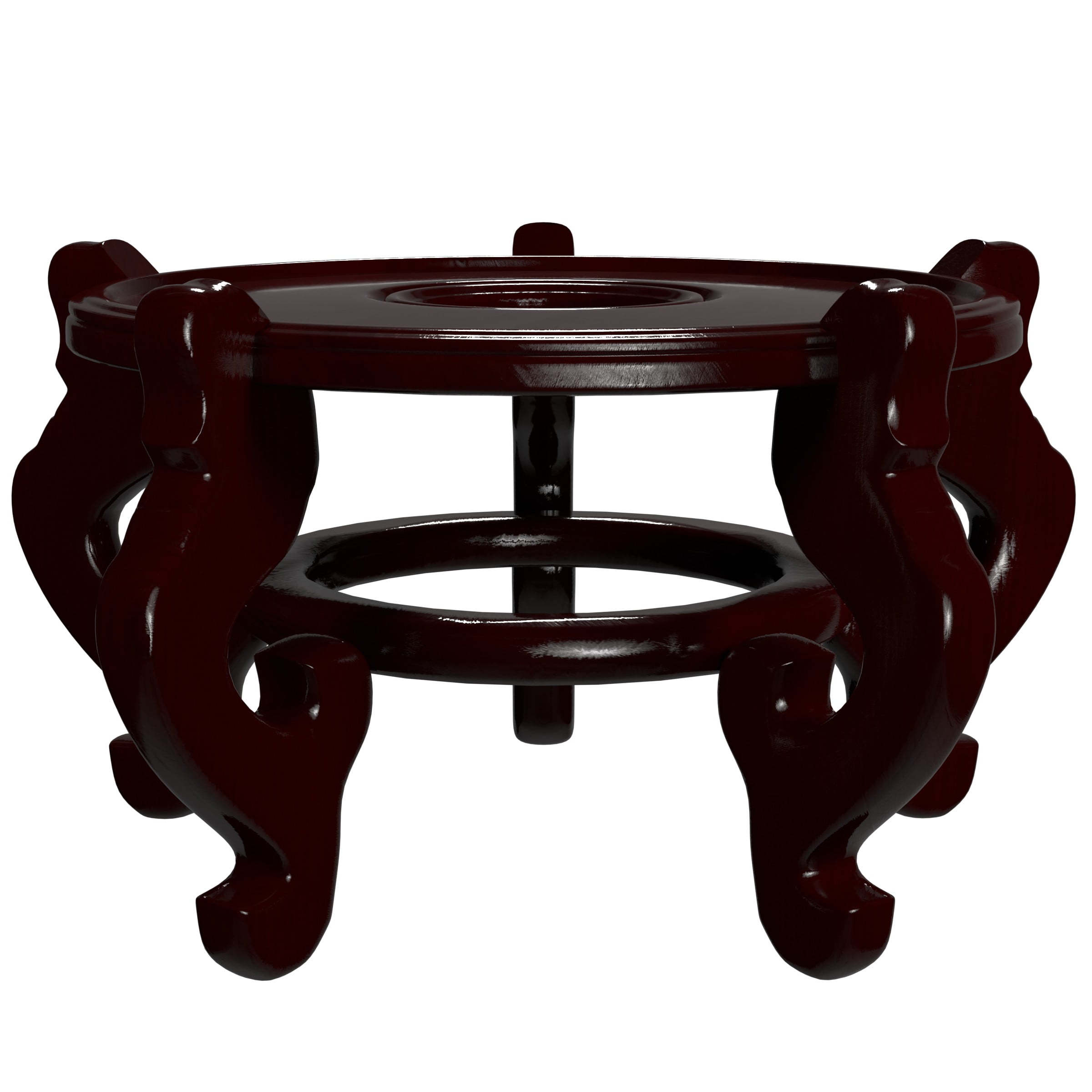 Red Lantern Fishbowl Stand - Rosewood - Size 9.5 in. Base Diameter