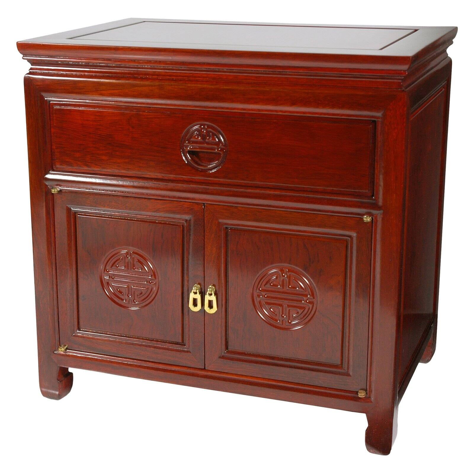 Oriental Furniture Rosewood Bedside Cabinet