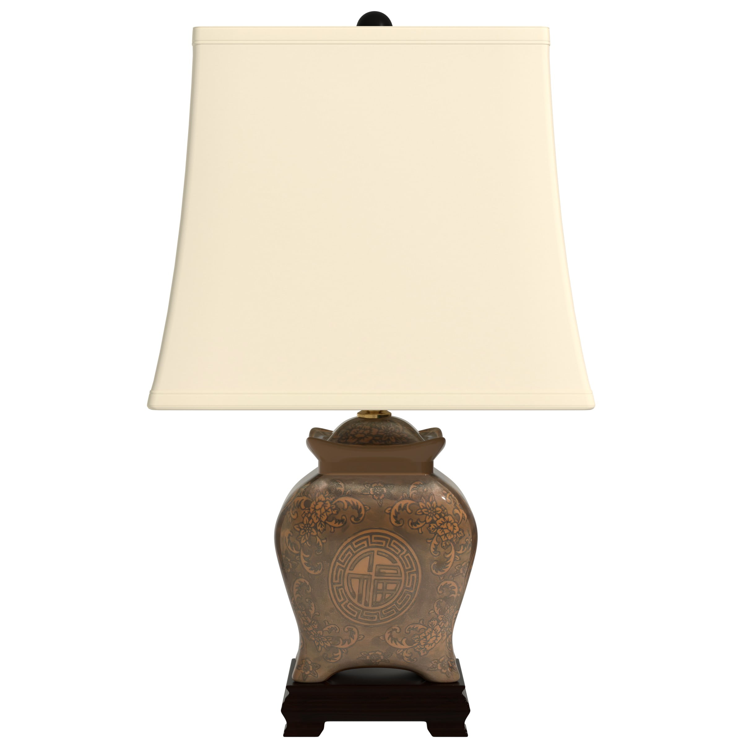 Oriental Furniture 19" Porcelain Lamp. Table tamp, hand crafted, Glazed