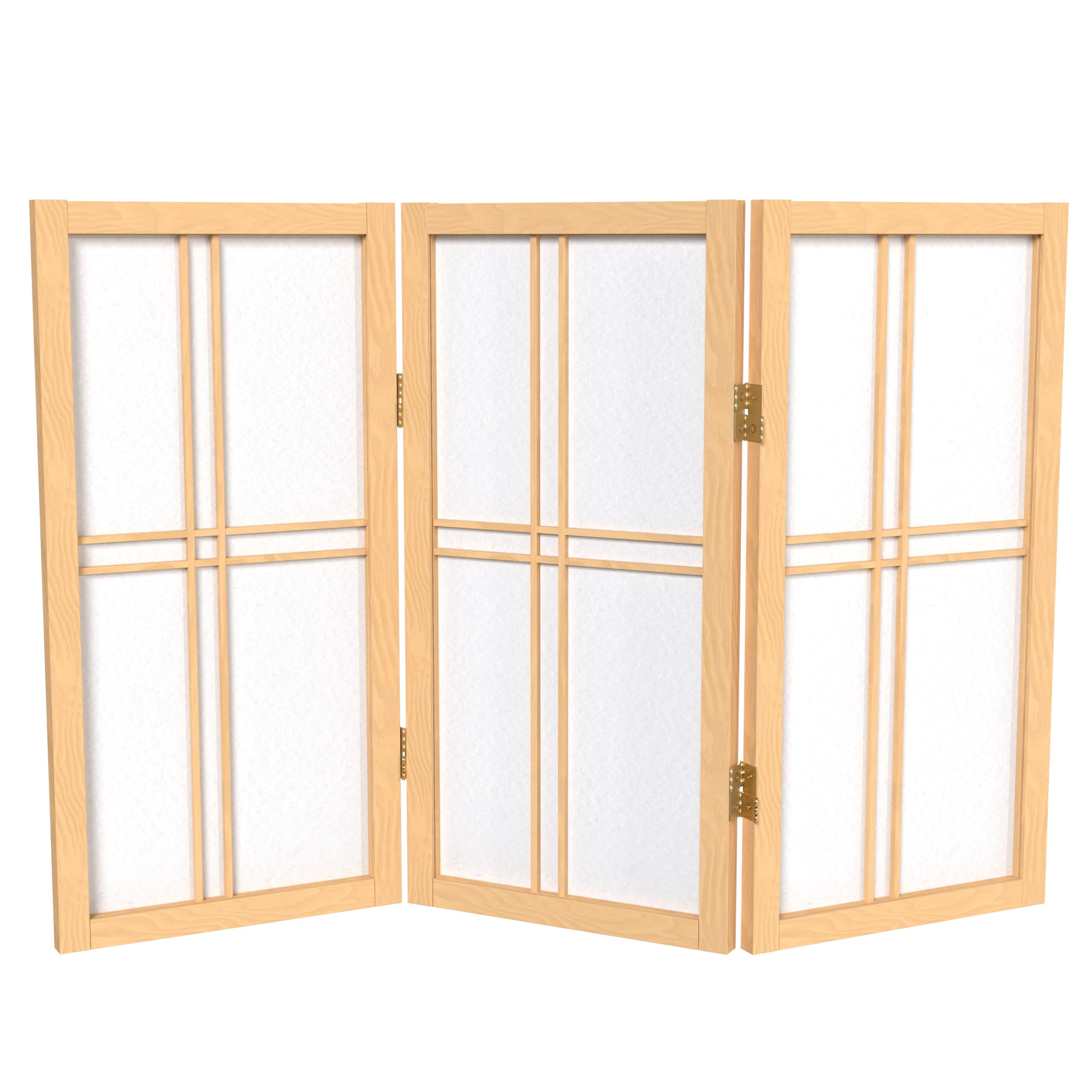 Red Lantern 2 ft. Short Desktop Double Cross Shoji Screen - Natural - 3 Panels