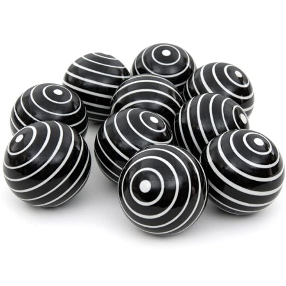 Oriental Furniture 3" White Stripes Porcelain Ball Set, decorative item, oriental design, any occasion, any room, centerpiece