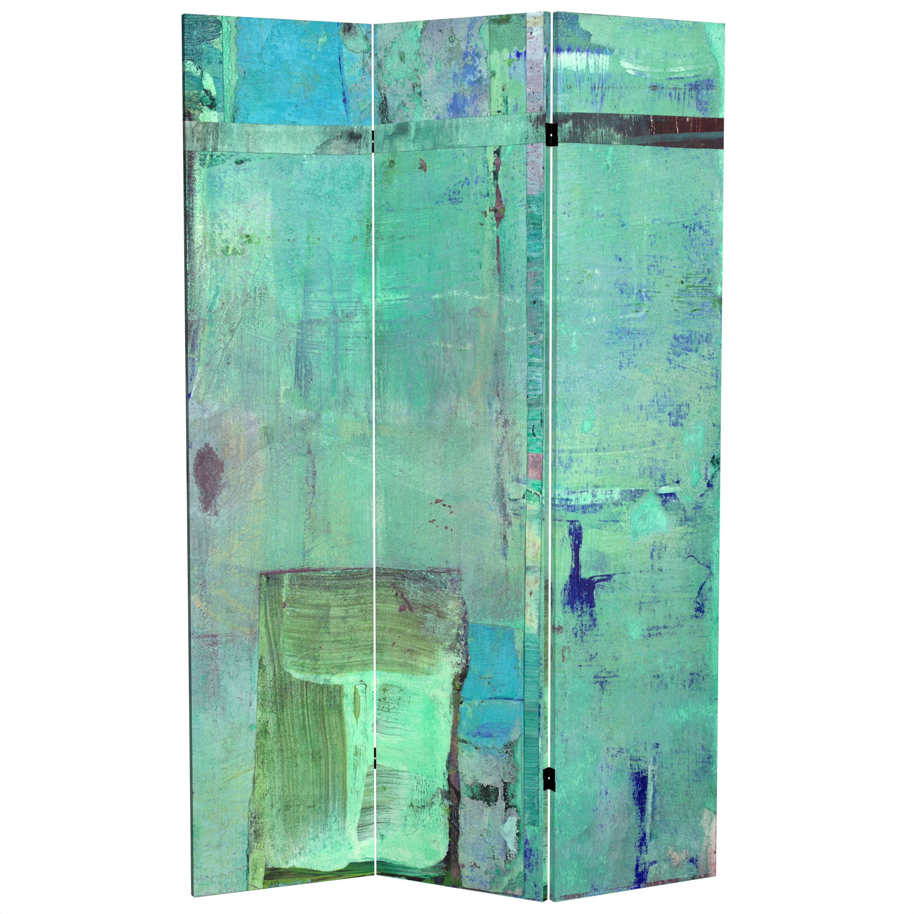 Oriental Furniture 6 ft. Tall Aurora Canvas Room Divider - 3 Panel