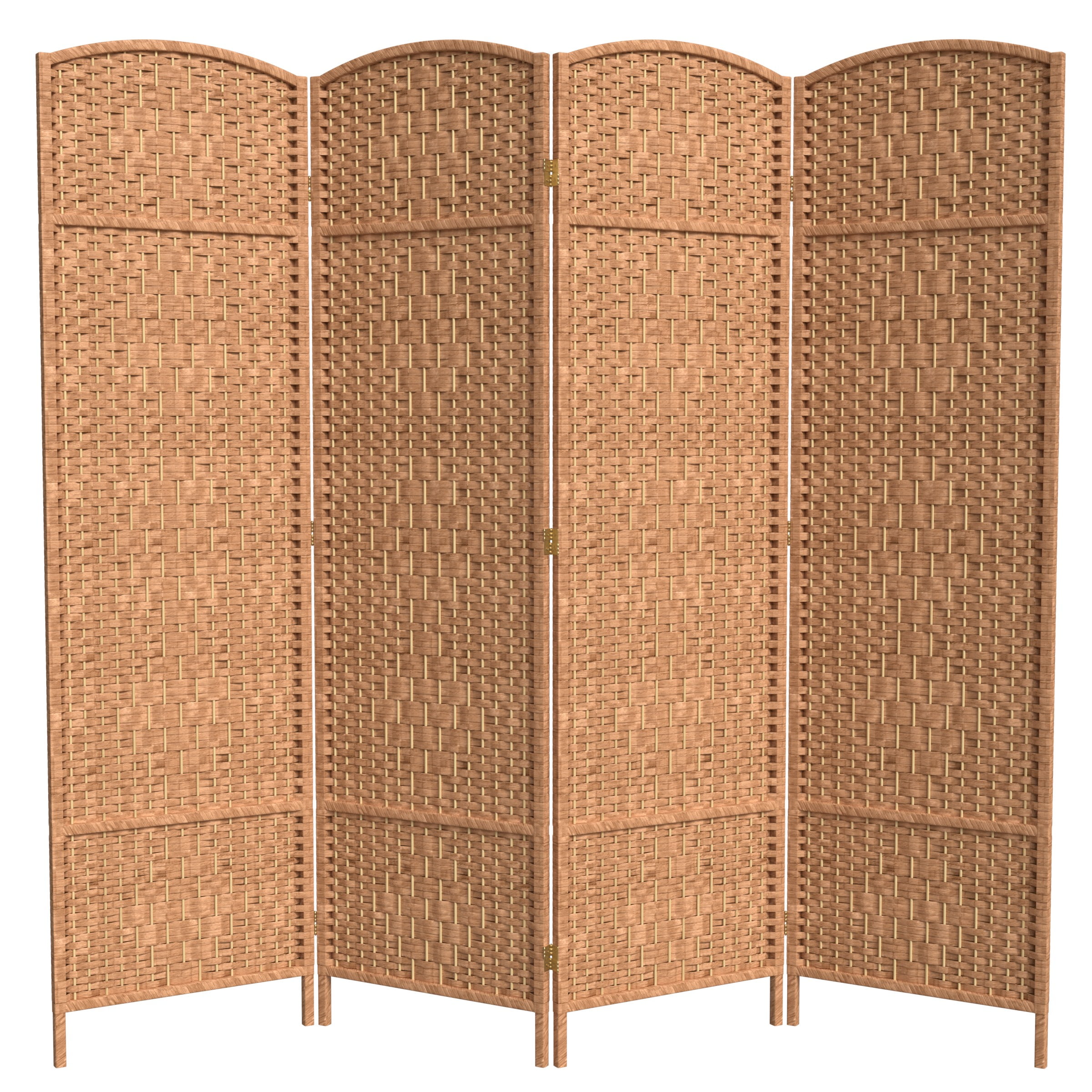 Red Lantern 6 ft. Tall Diamond Weave Fiber Room Divider - Natural - 4 Panel