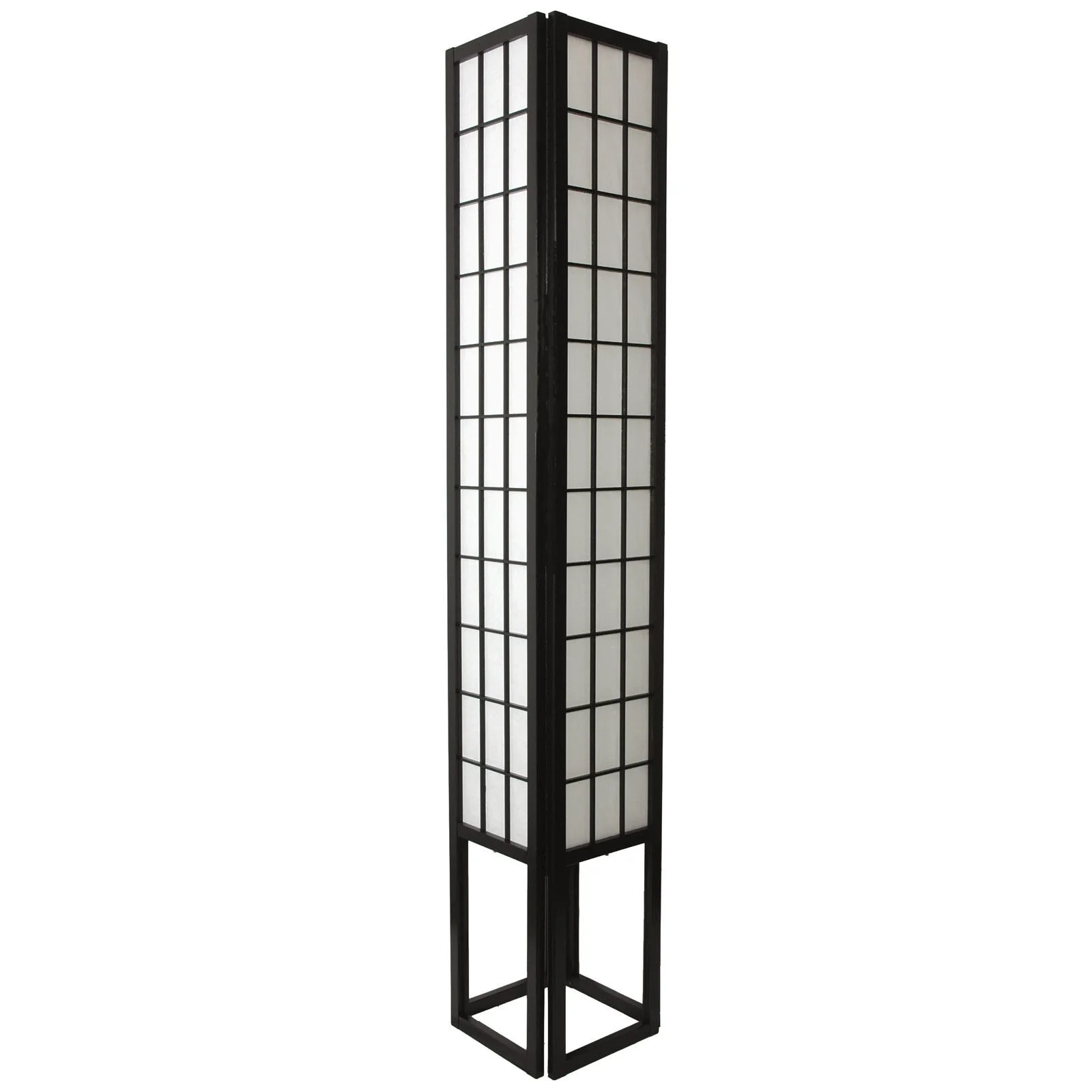 Oriental Furniture 72" Window Pane Shoji Lamp, Black