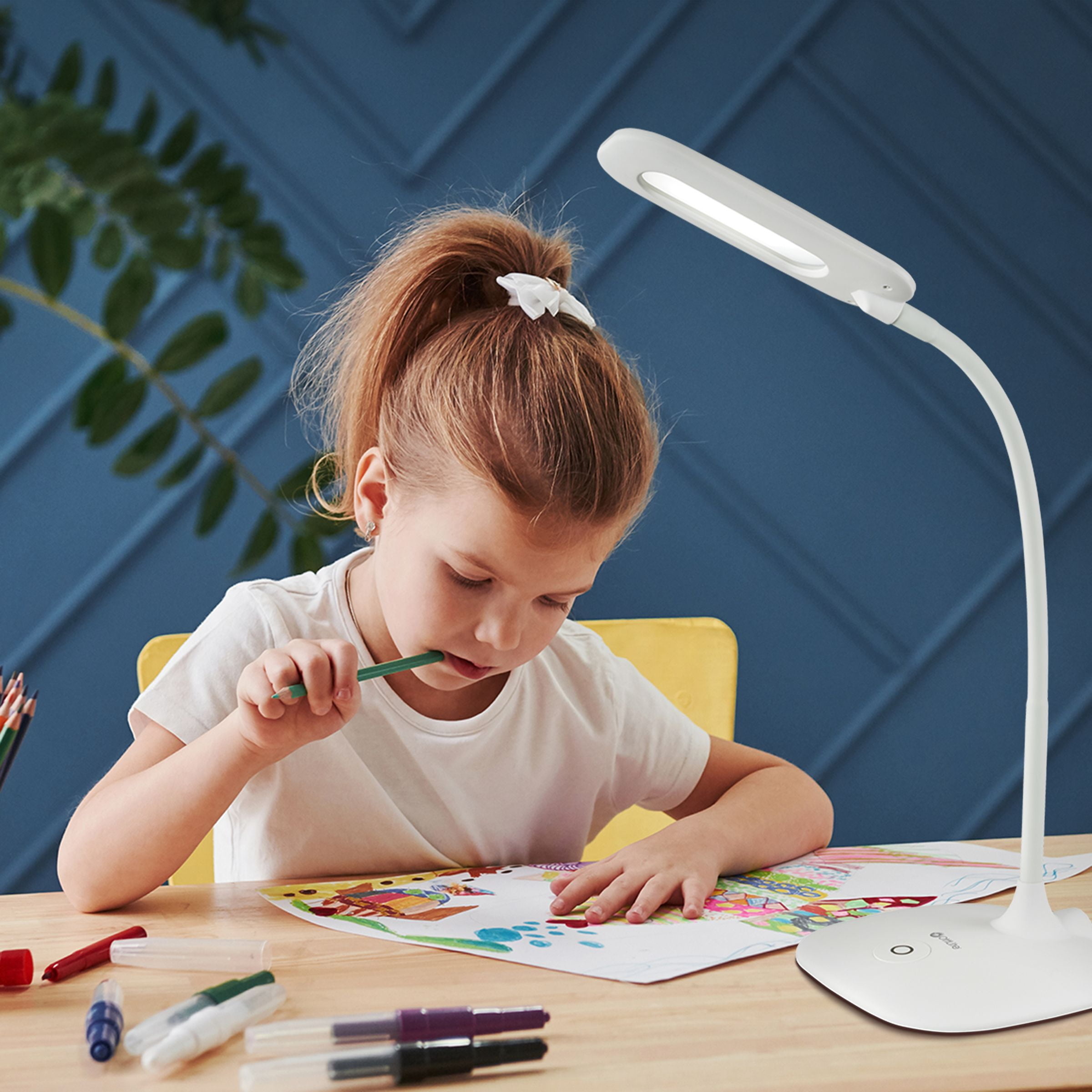 OttLite ClearSun LED Soft Touch Desk Lamp - 3 Brightness Settings with Energy Efficient ClearSun LEDs - Adjustable Flexible Neck & Touch Controls for Home Office, Computer Desk, & Dorms, White