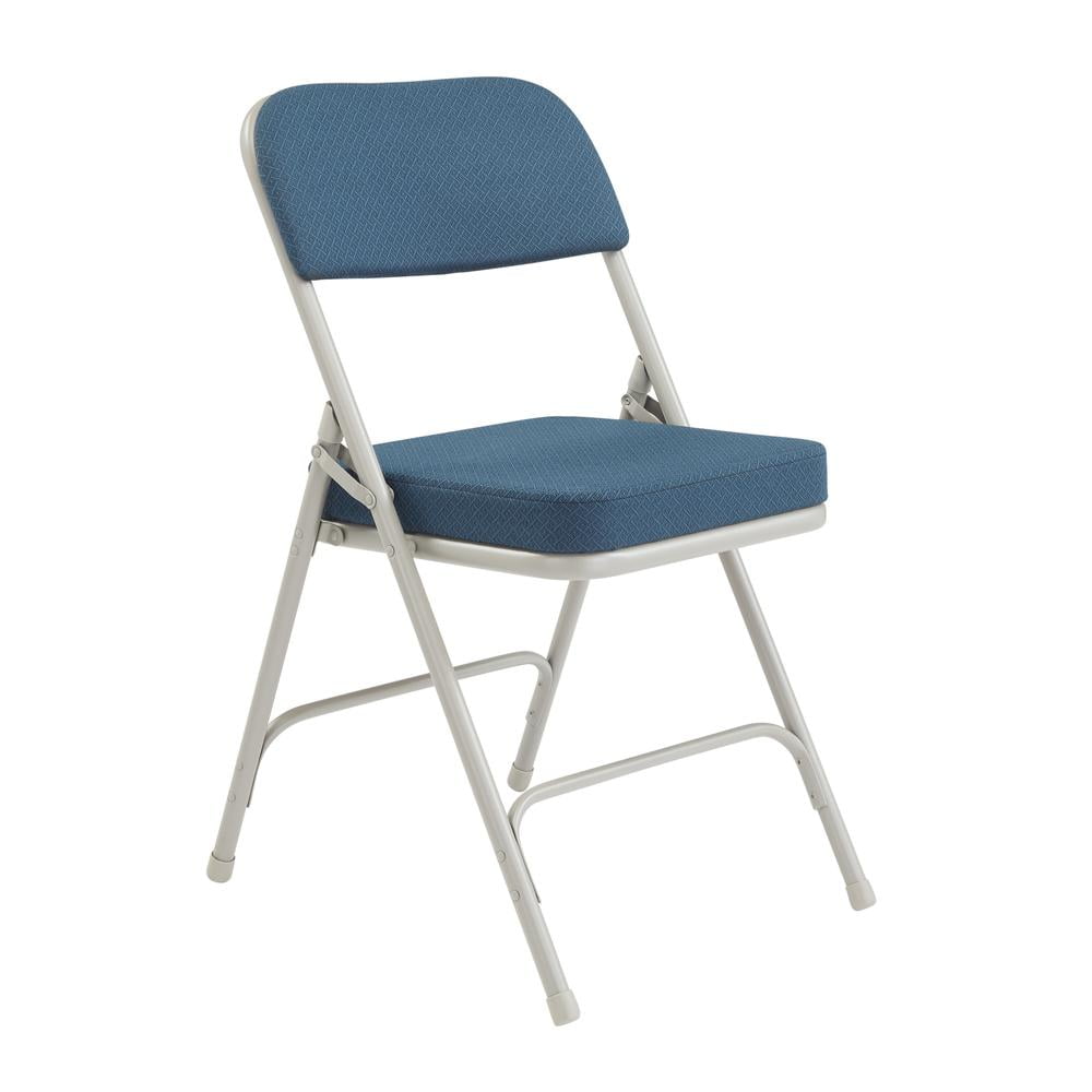(Pack of 2) NPS 3200 Series Premium 2" Fabric Upholstered Double Hinge Folding Chair, Regal Blue