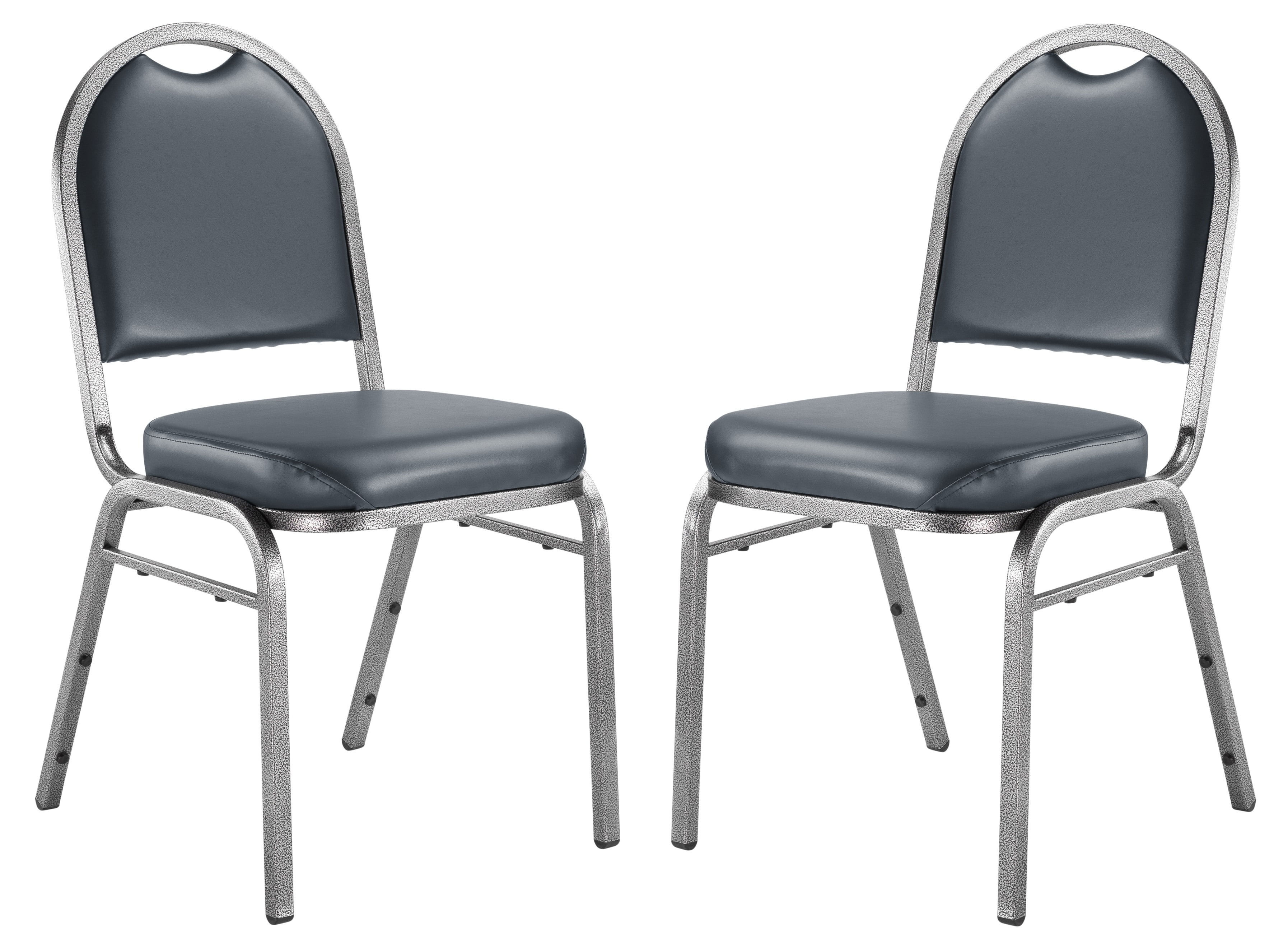 (Pack of 2) NPS 9200 Series Premium Vinyl Upholstered Stack Chair, Midnight Blue Seat