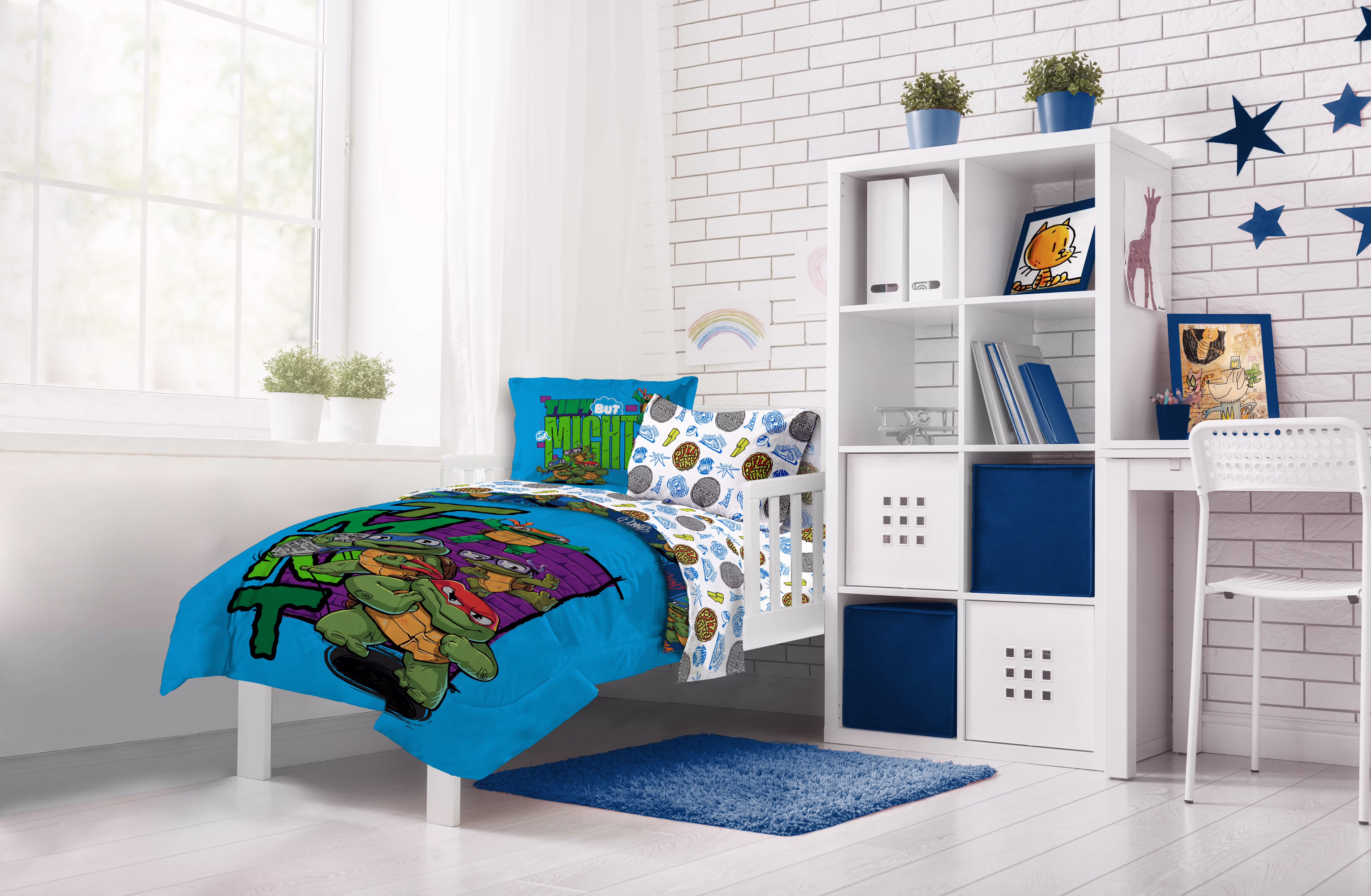 Paramount Nickelodeon TMNT Mini Mutants 5 Piece Twin Bed Set with Sham, 100% Micofiber